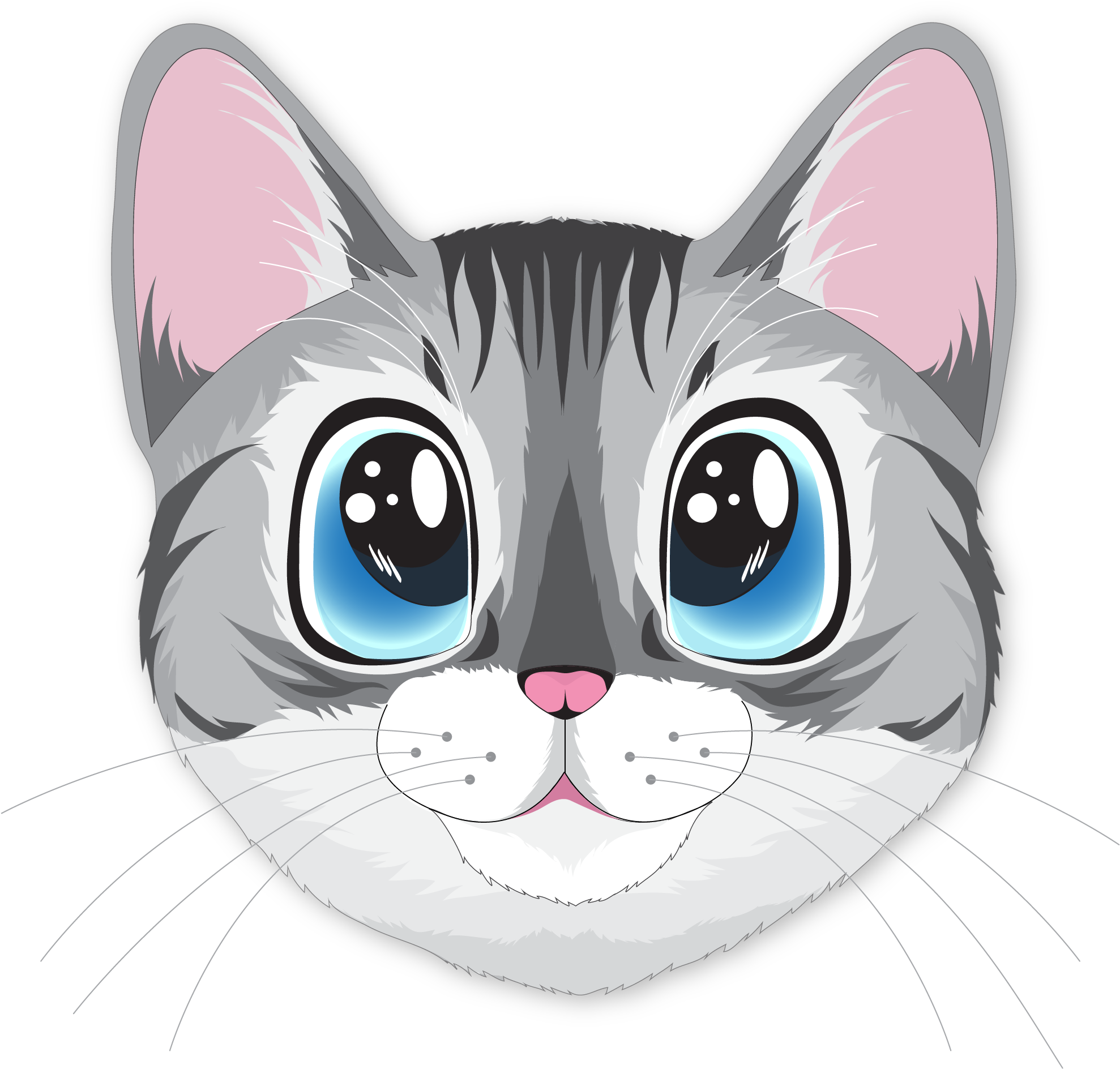 Сладка кавай илюстрация на котка.PNG Тапет