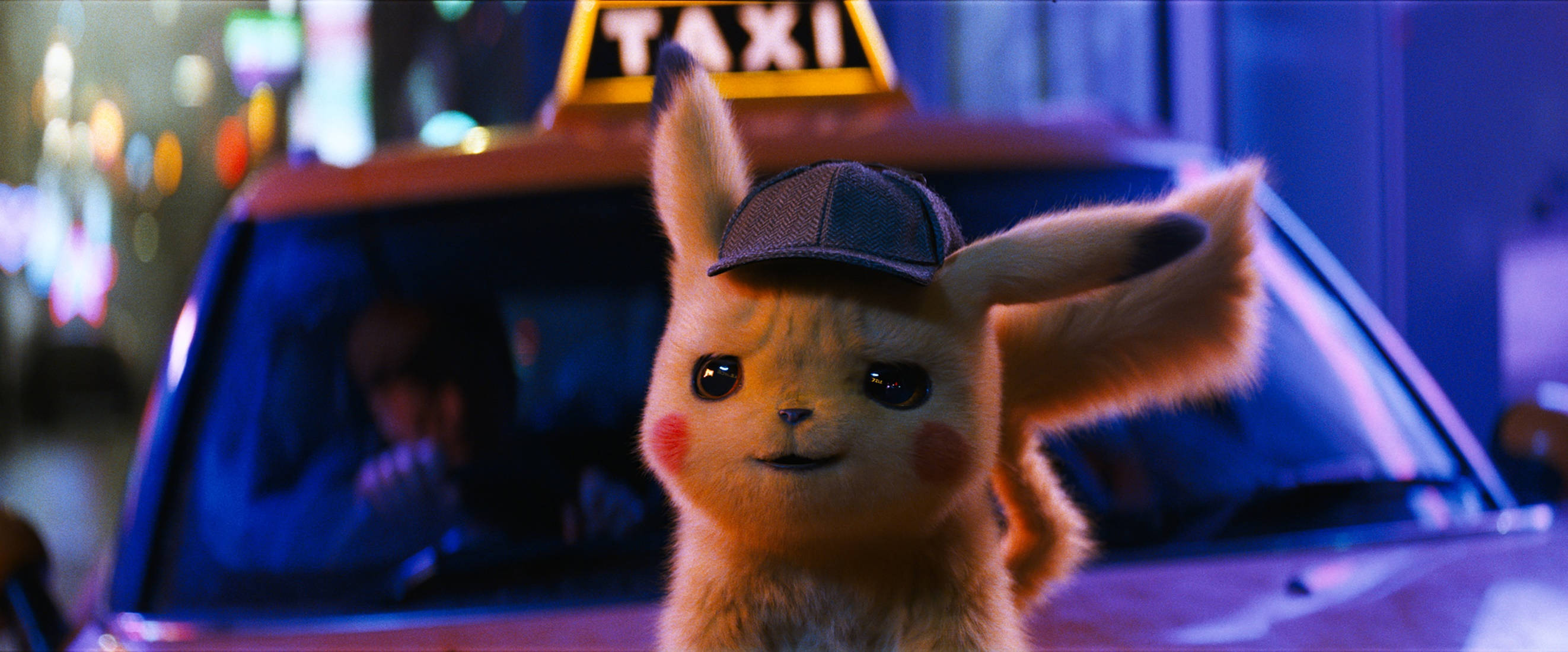 Pokemon Detective Pikachu Усмихващ Такси Тапет