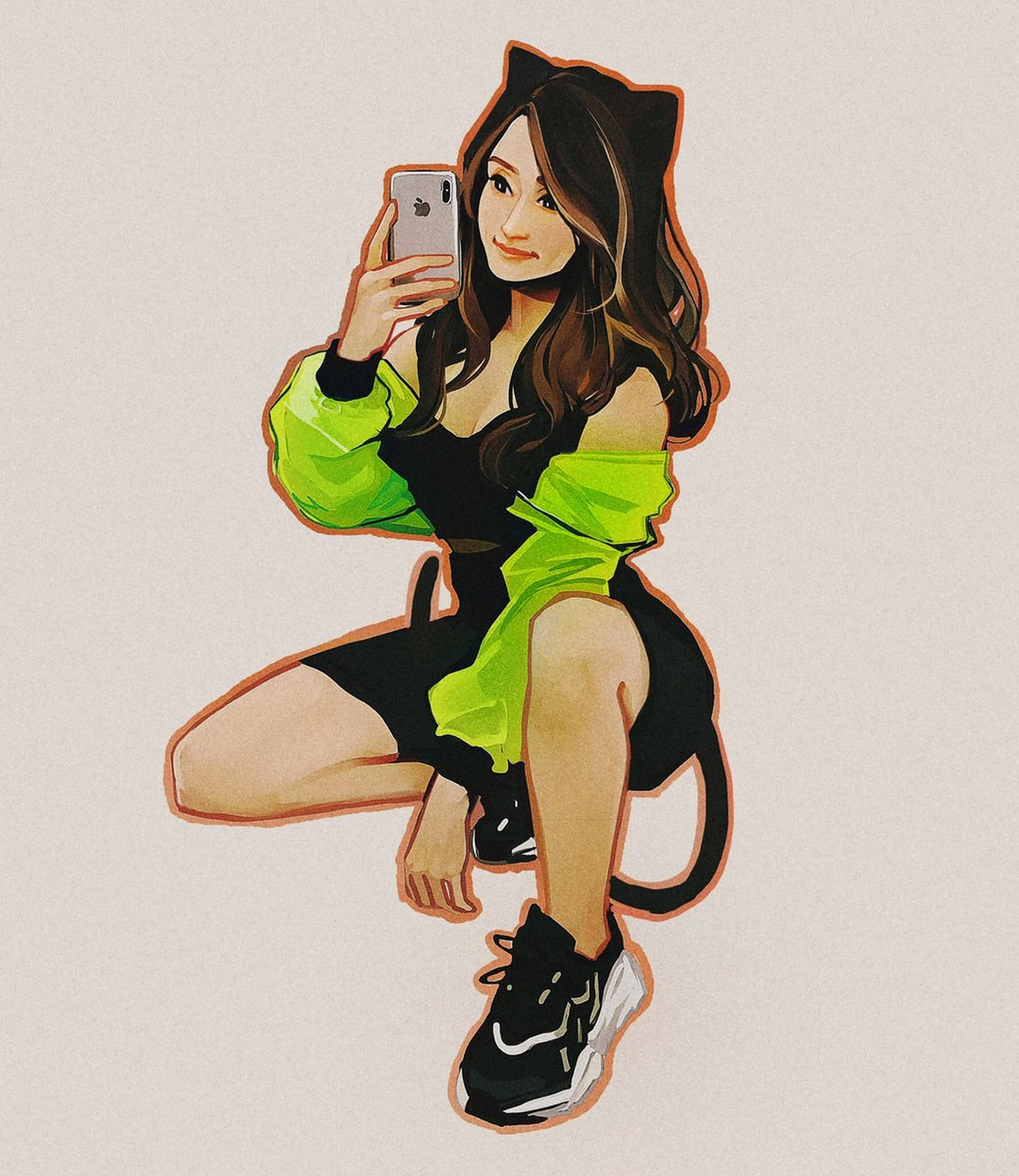 Pokimane дигитално изкуство Тапет