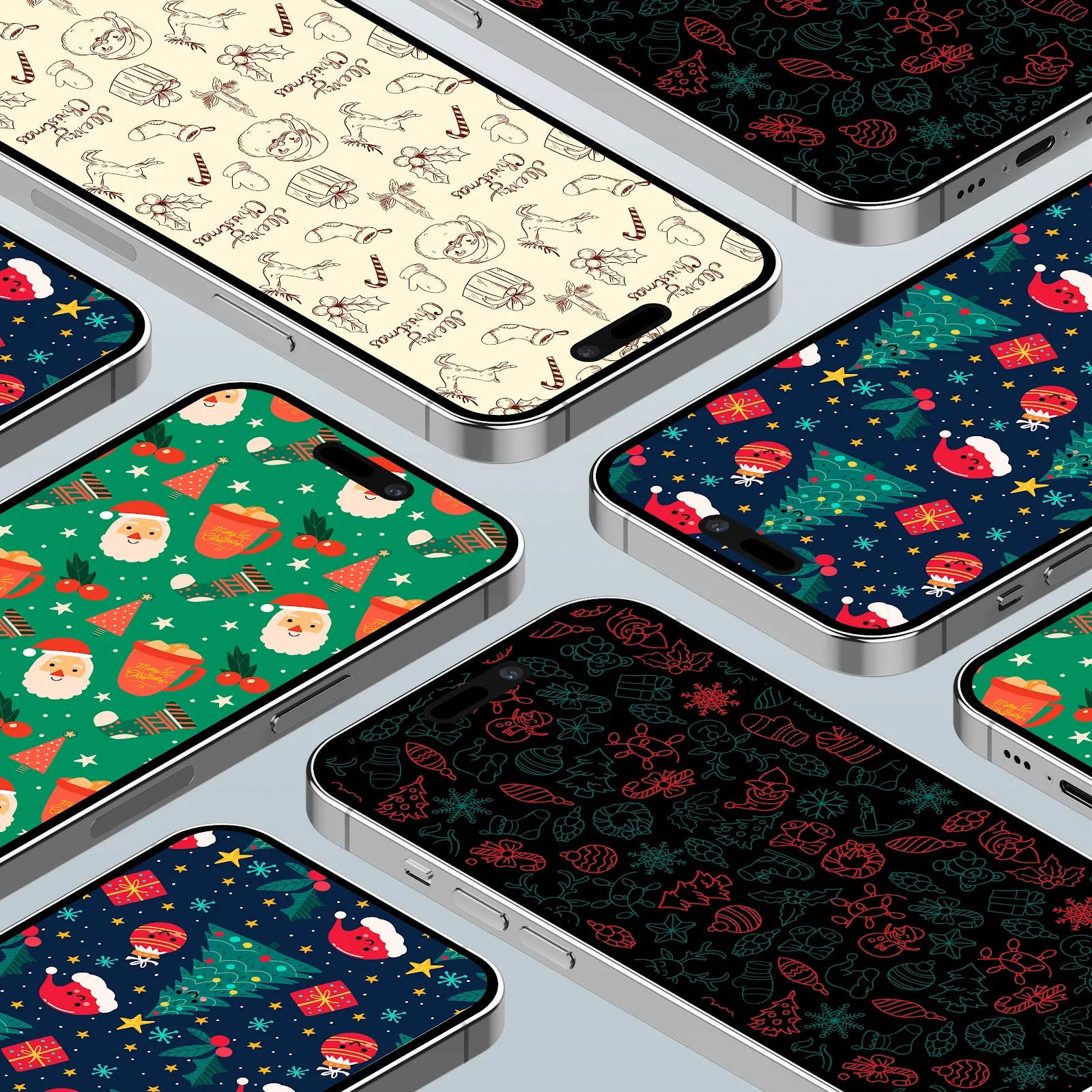 Preppy Коледна тема за iPhone екран Тапет