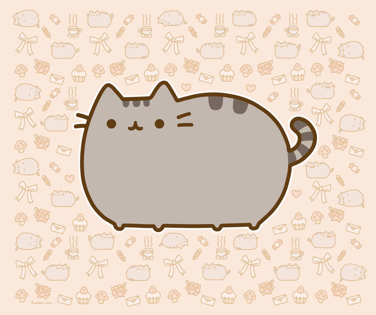 Мил Pusheen кот за iPad Тапет