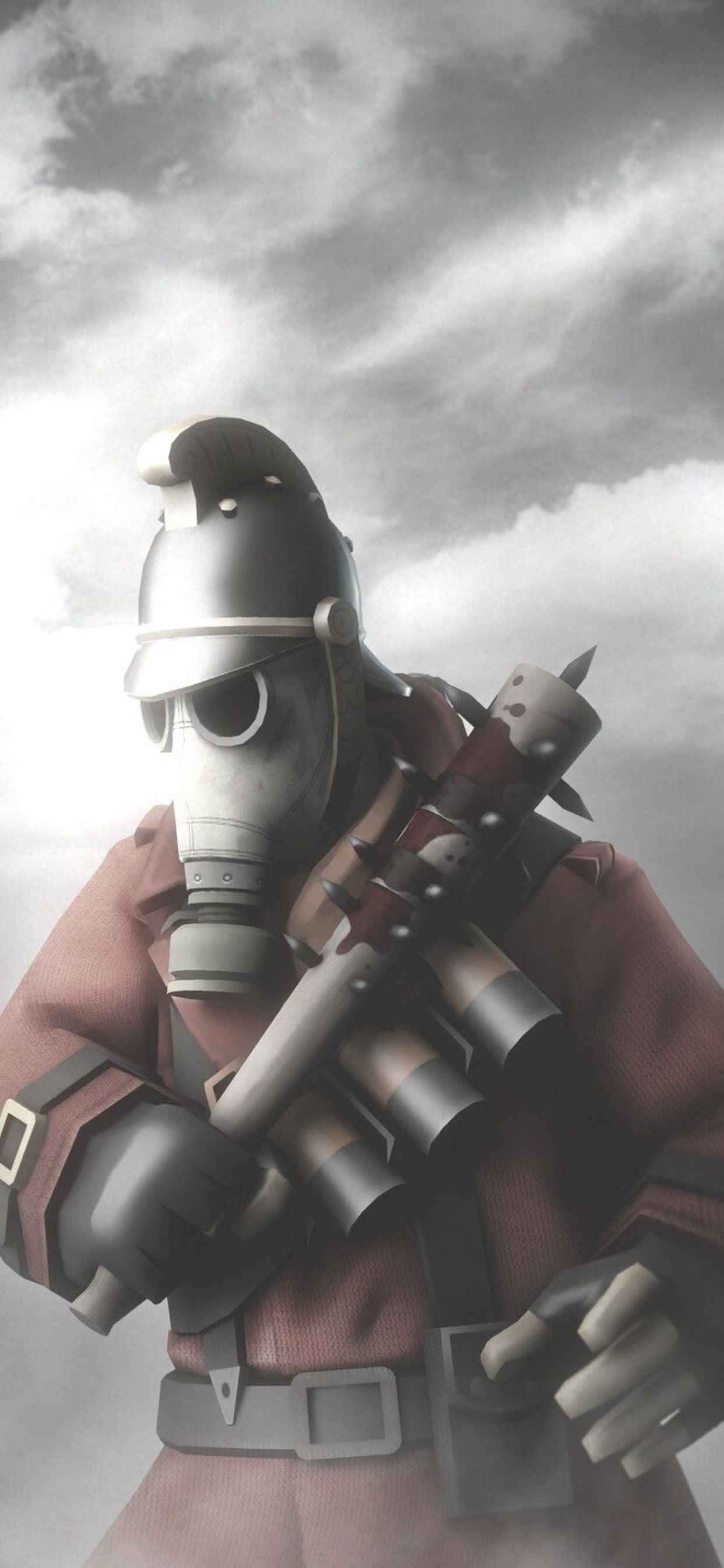 Pyro Grayscale iPhone XS Max Team Fortress 2 фон Тапет