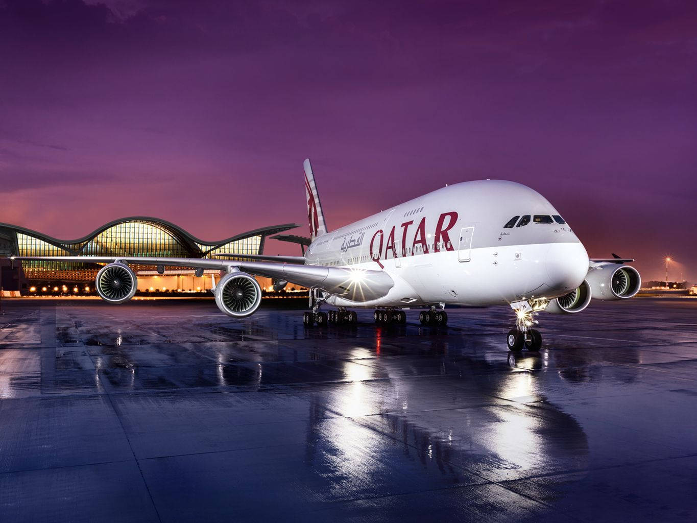 Qatar Airways Готов за Излитане Тапет