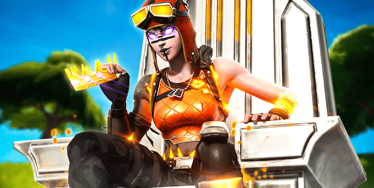 Queen Blaze Fortnite седнала на трон Тапет