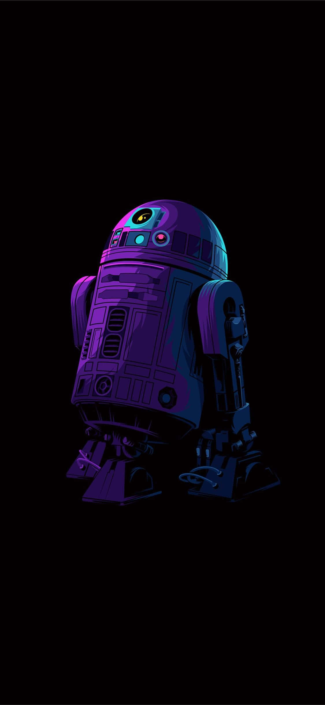 r2d2 от Star Wars на черен фон Тапет