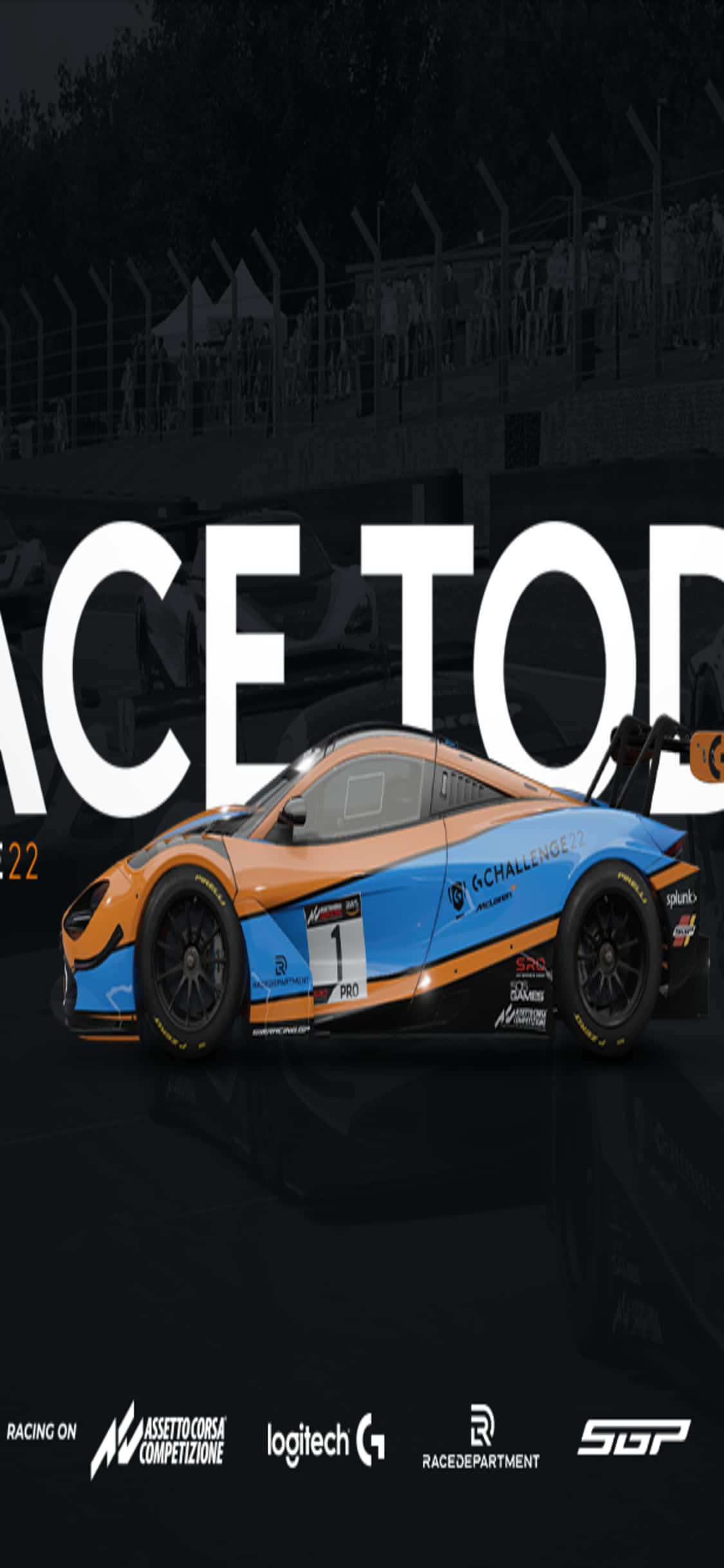 състезателна кола с надпис race today Тапет