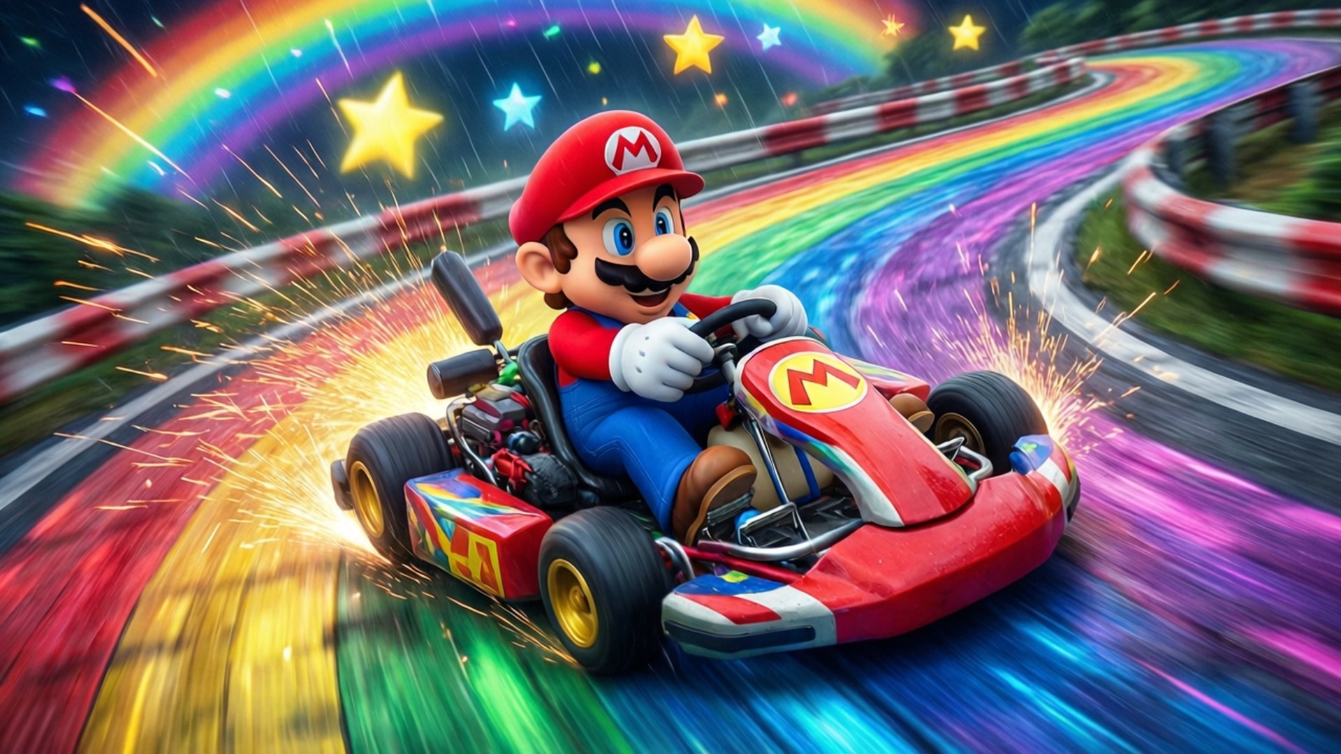 Дрейф по Rainbow Road Тапет