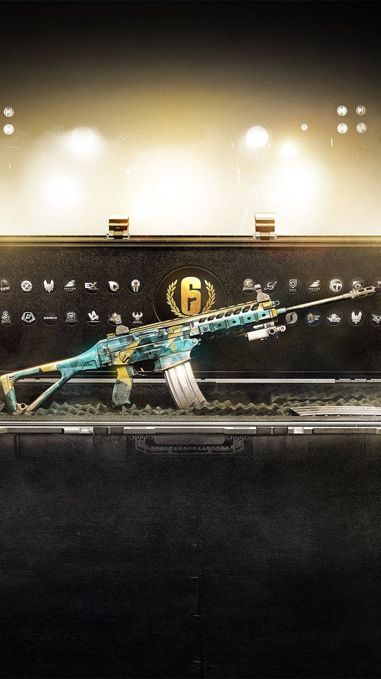 Rainbow Six Siege Син Небулен Пистолет iPhone Тапет
