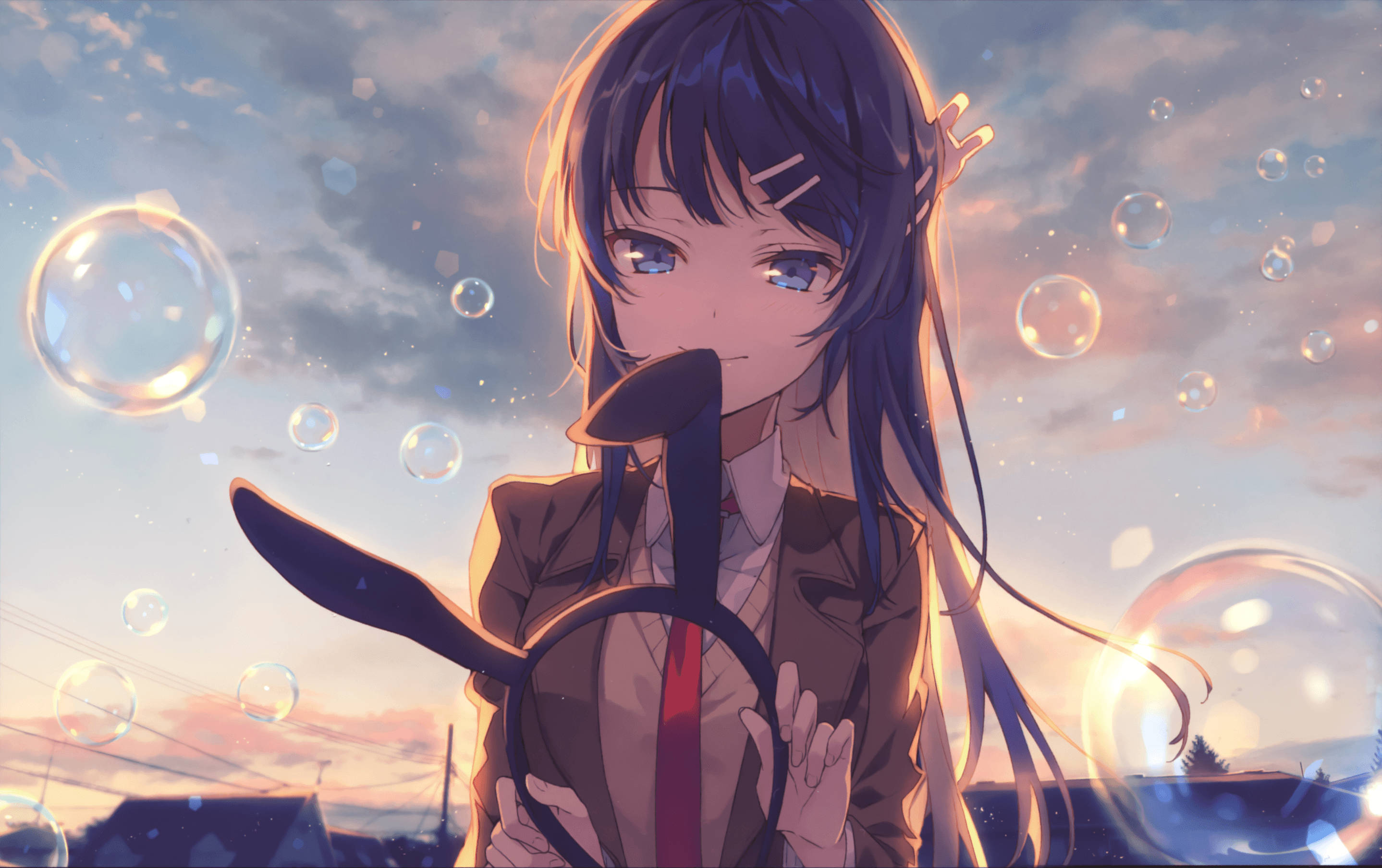 Rascal Does Not Dream Of Bunny Girl Senpai Мехурчета Тапет