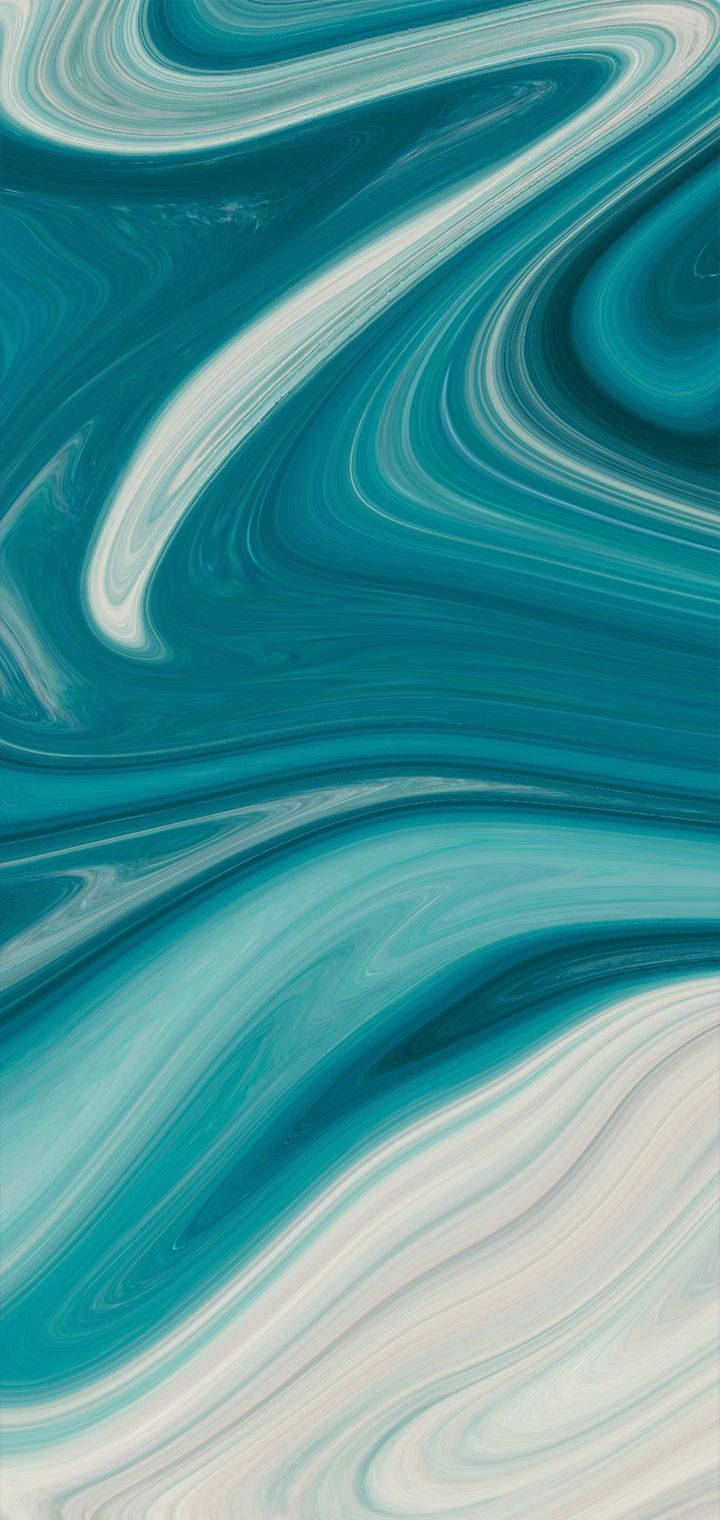 Realme Teal Swirls Тапет