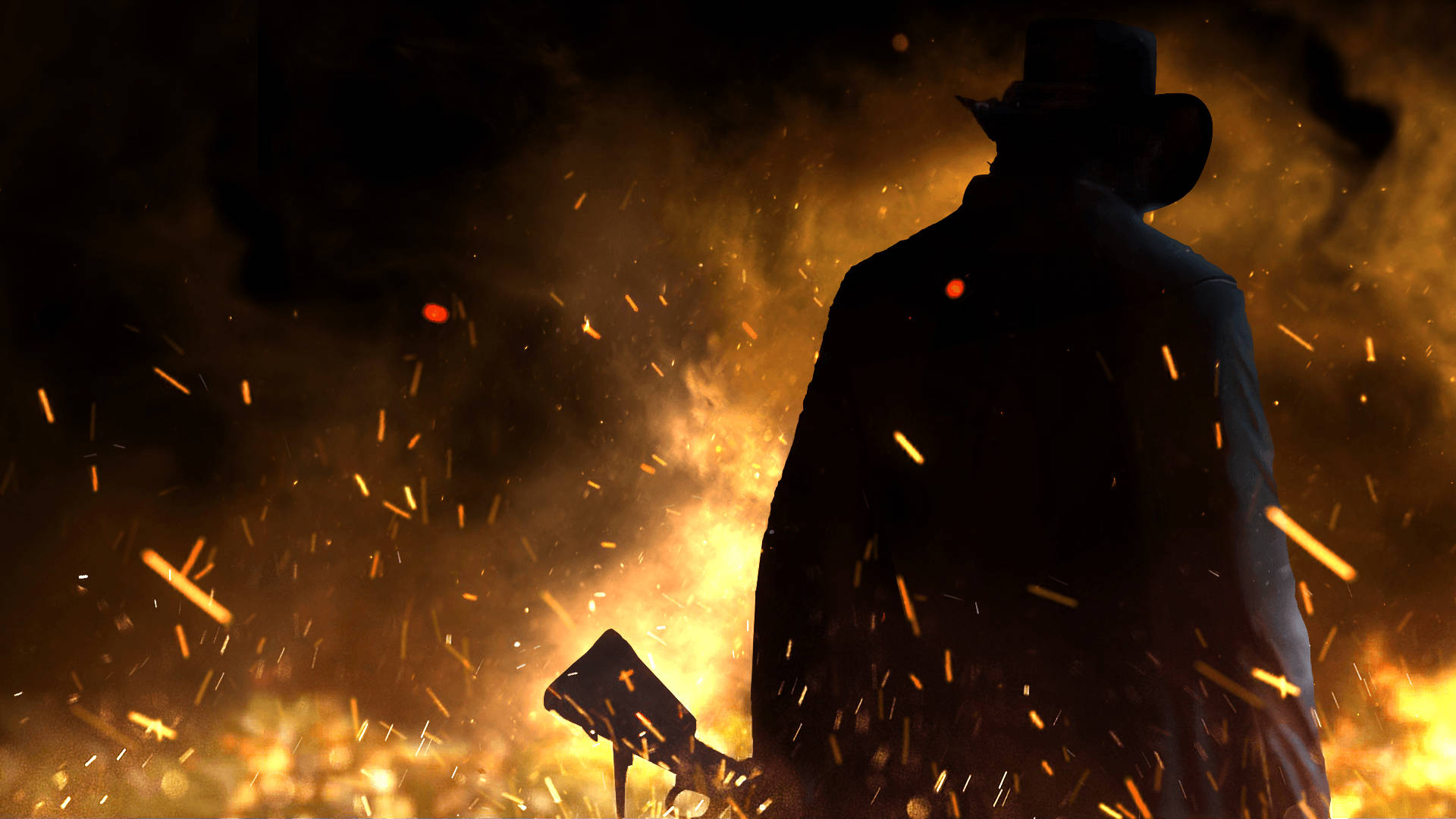 Red Dead Redemption 2 4K Огън Тапет