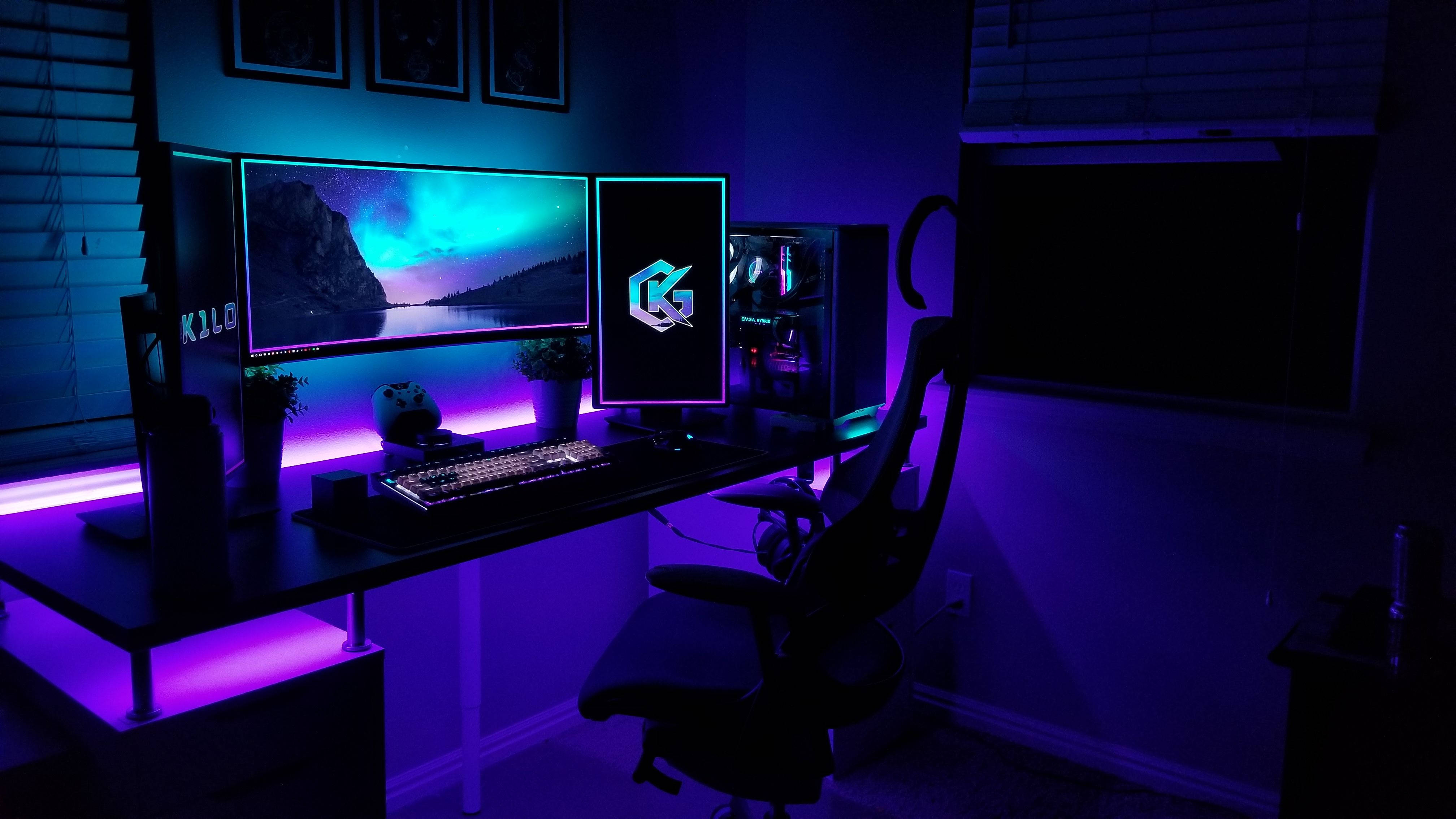 RGB осветление за PC гейминг настройка 4K Тапет