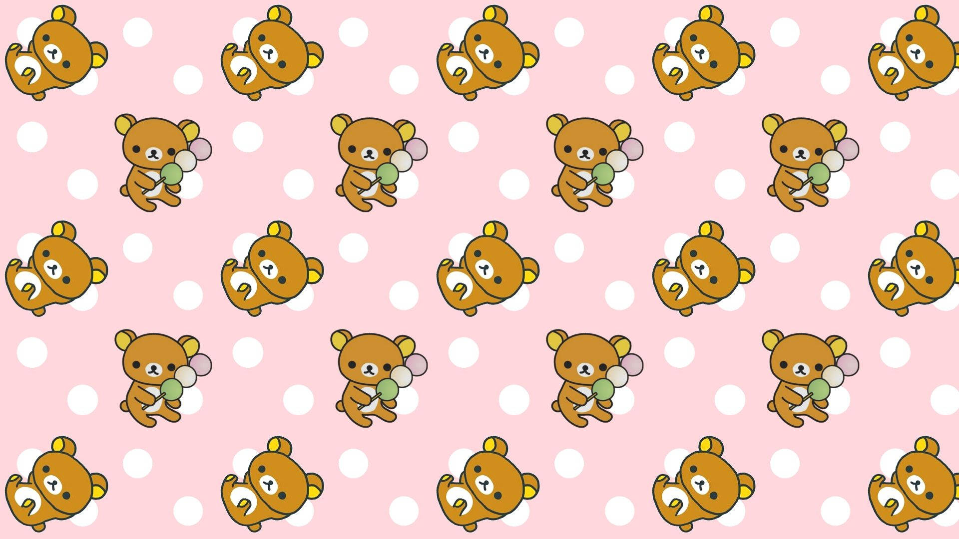 Поля точки и Rilakkuma Kawaii iPad Тапет