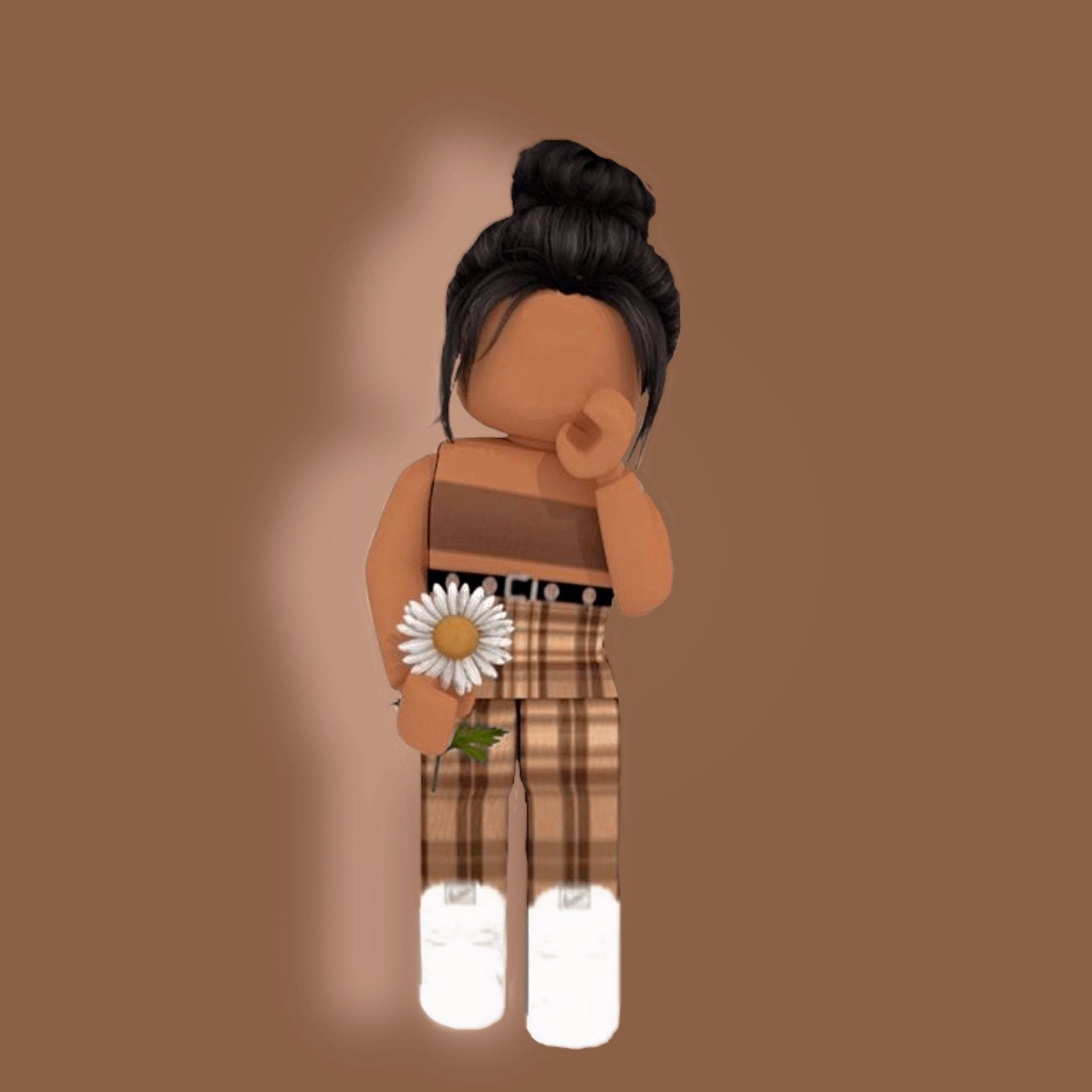 Roblox Естетично Момиче Бяло Цвете Тапет