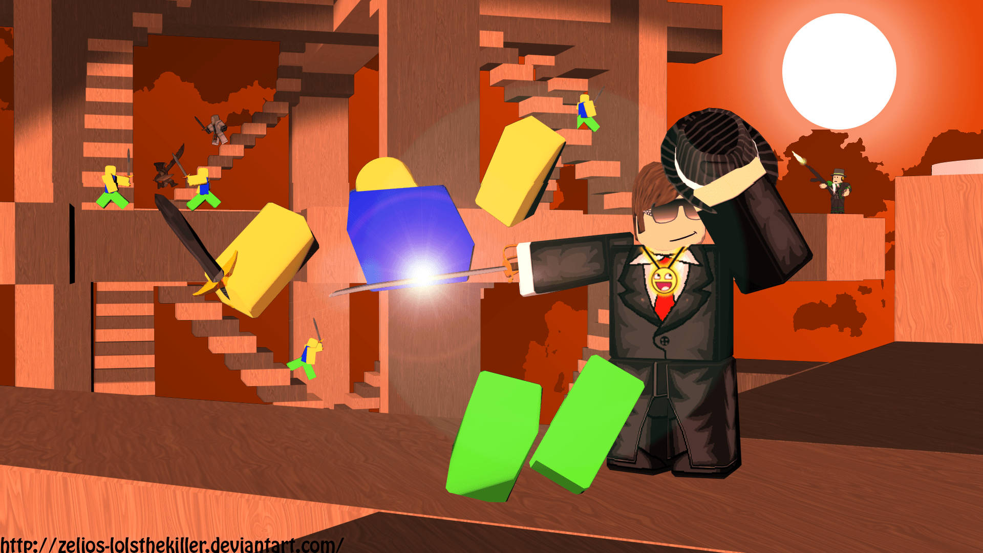 „Играй любимата си игра със стил с аватар в смокинг в Roblox!“ Тапет