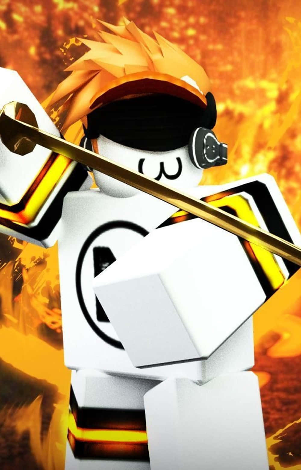 Дизайн на герой с меч от Roblox за iPhone Тапет