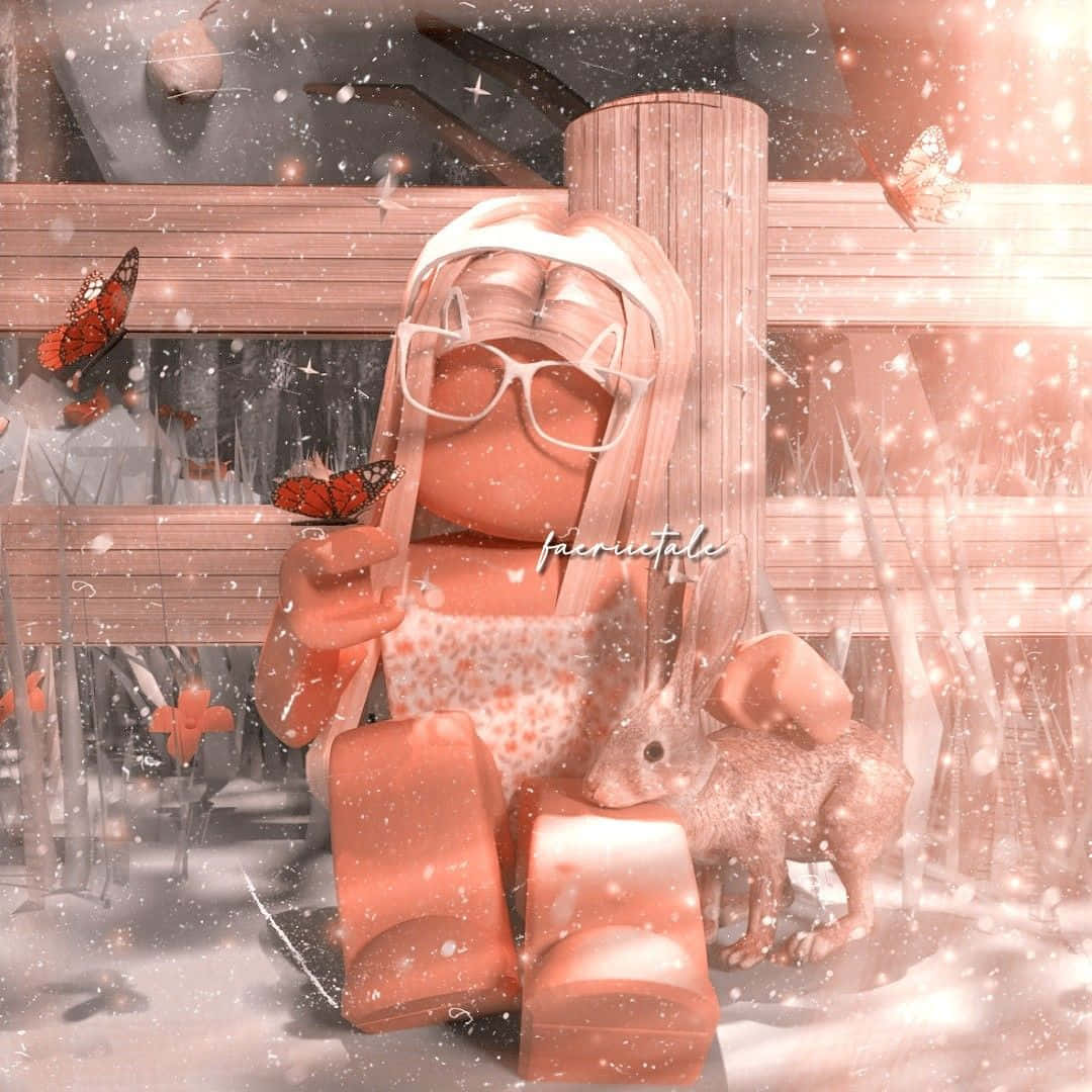 Лятна естетична Roblox профилна снимка за момиче в препи стил Тапет