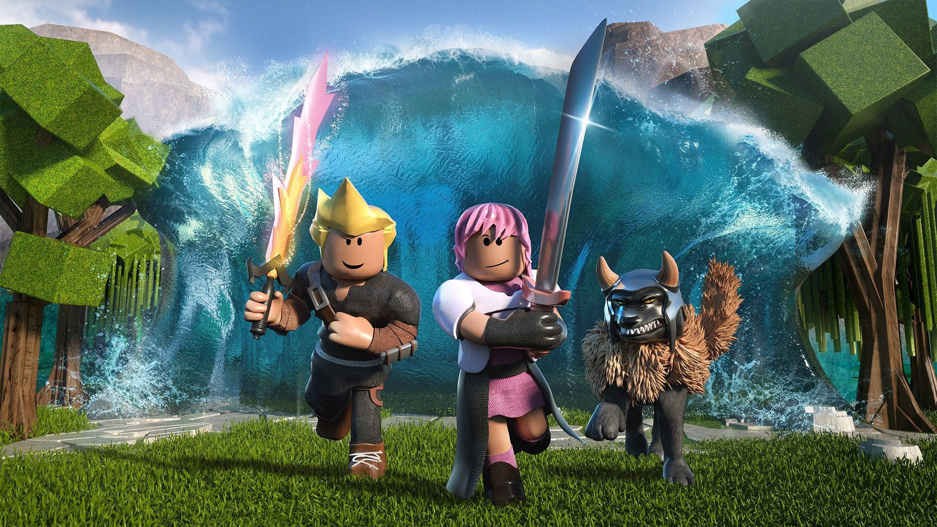Roblox аватар се втурва напред Тапет