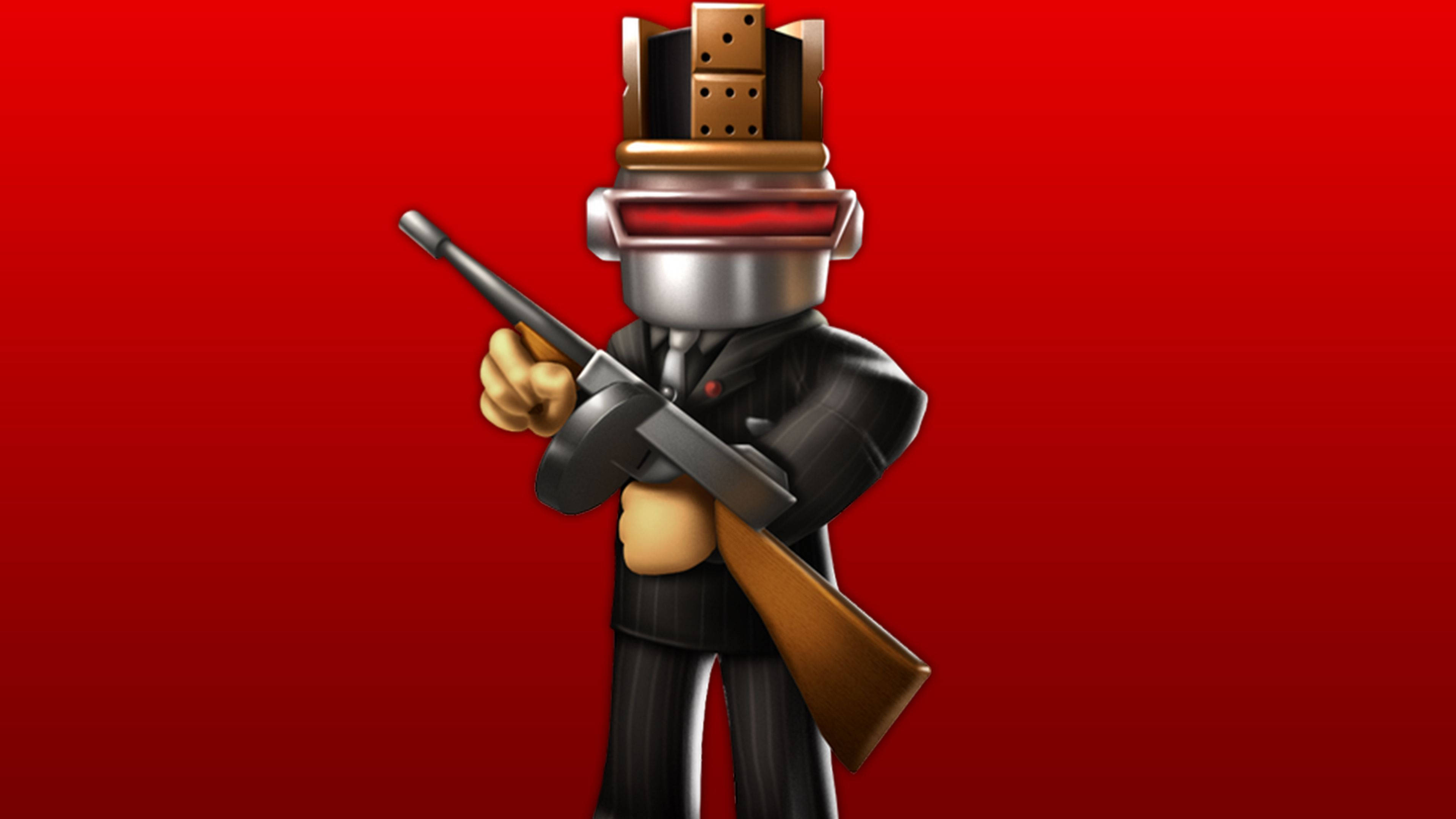 Робот от Roblox стреля с пистолет Тапет