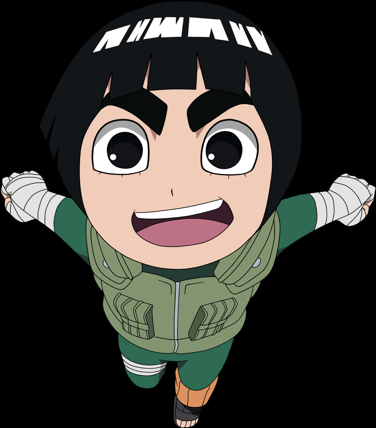 Rock Lee Аниме Персонаж Радостна Поза Тапет