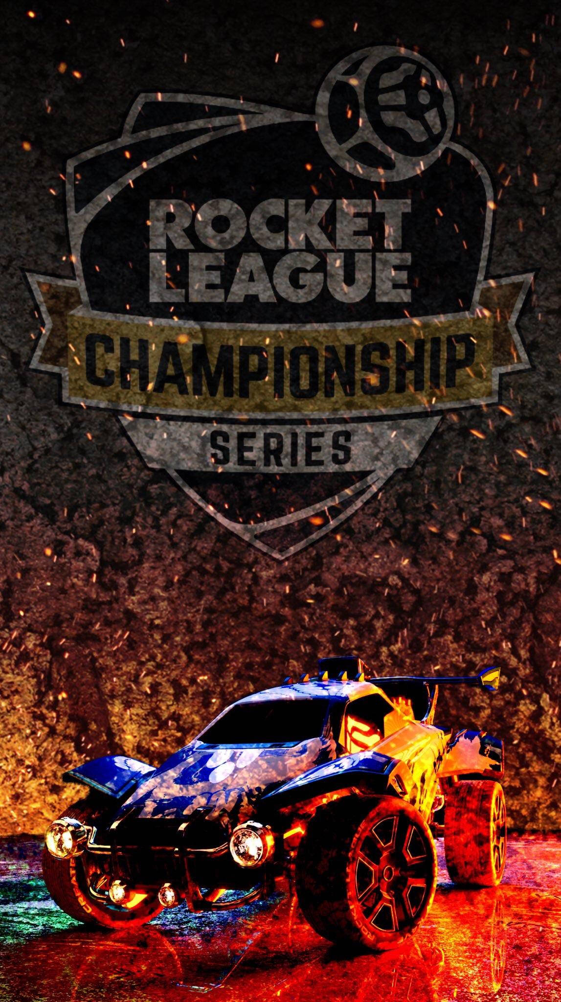 Пламтяща кола от Rocket League за телефон Тапет