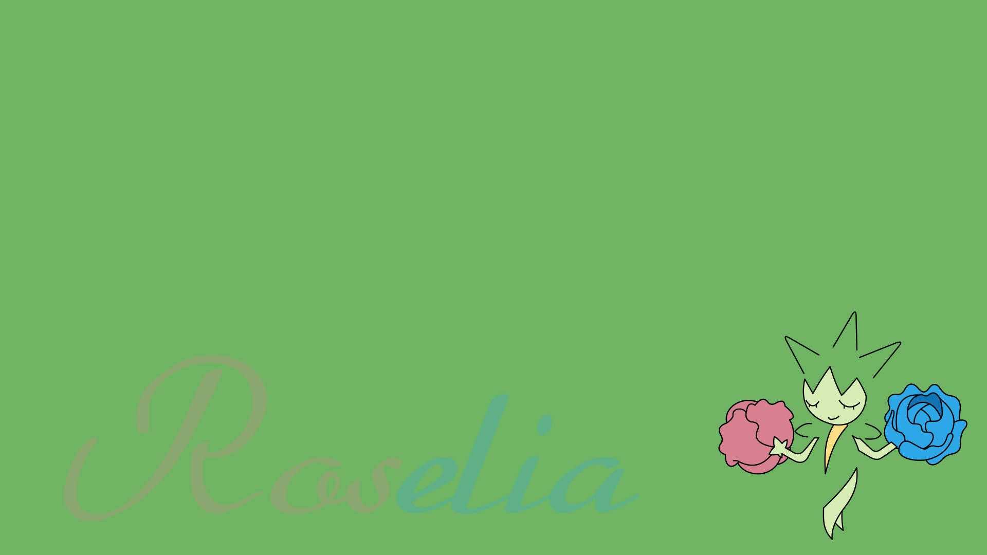 Roselia зелен фон име Тапет