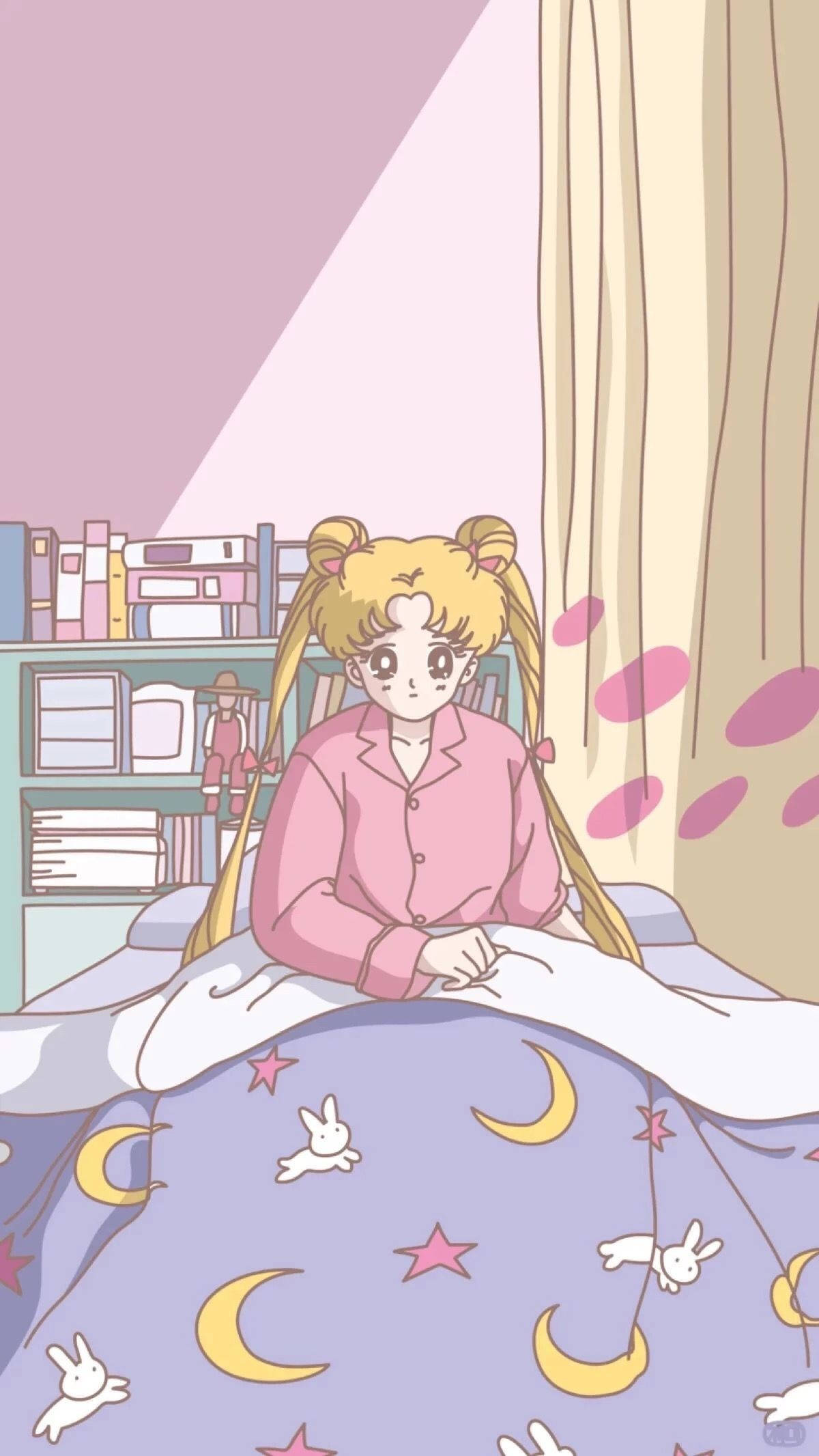Усаги се събужда Sailor Moon iPhone Тапет