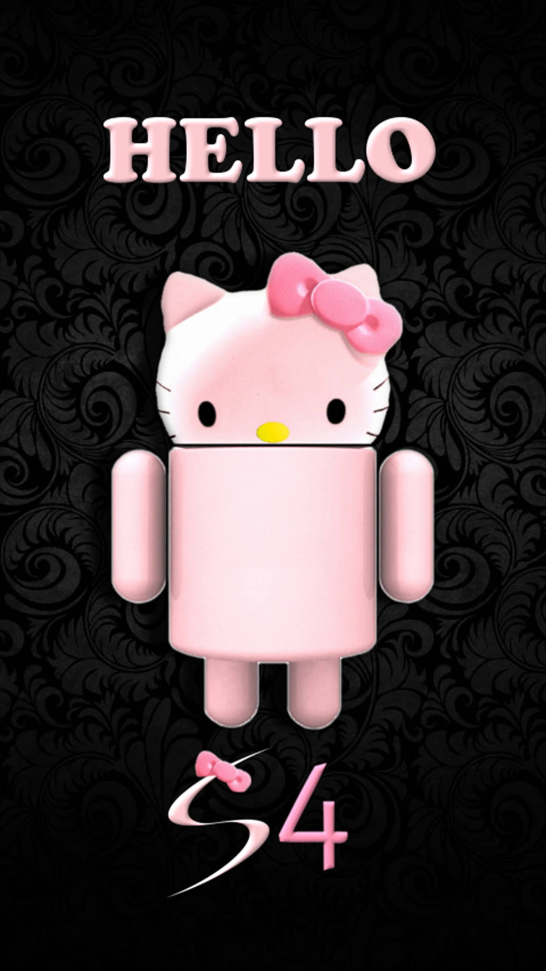 Samsung Galaxy S4 Черна Hello Kitty Тапет