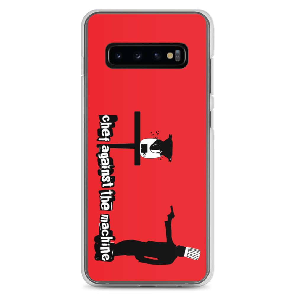червен калъф за Samsung S10 с мъж и жена Тапет