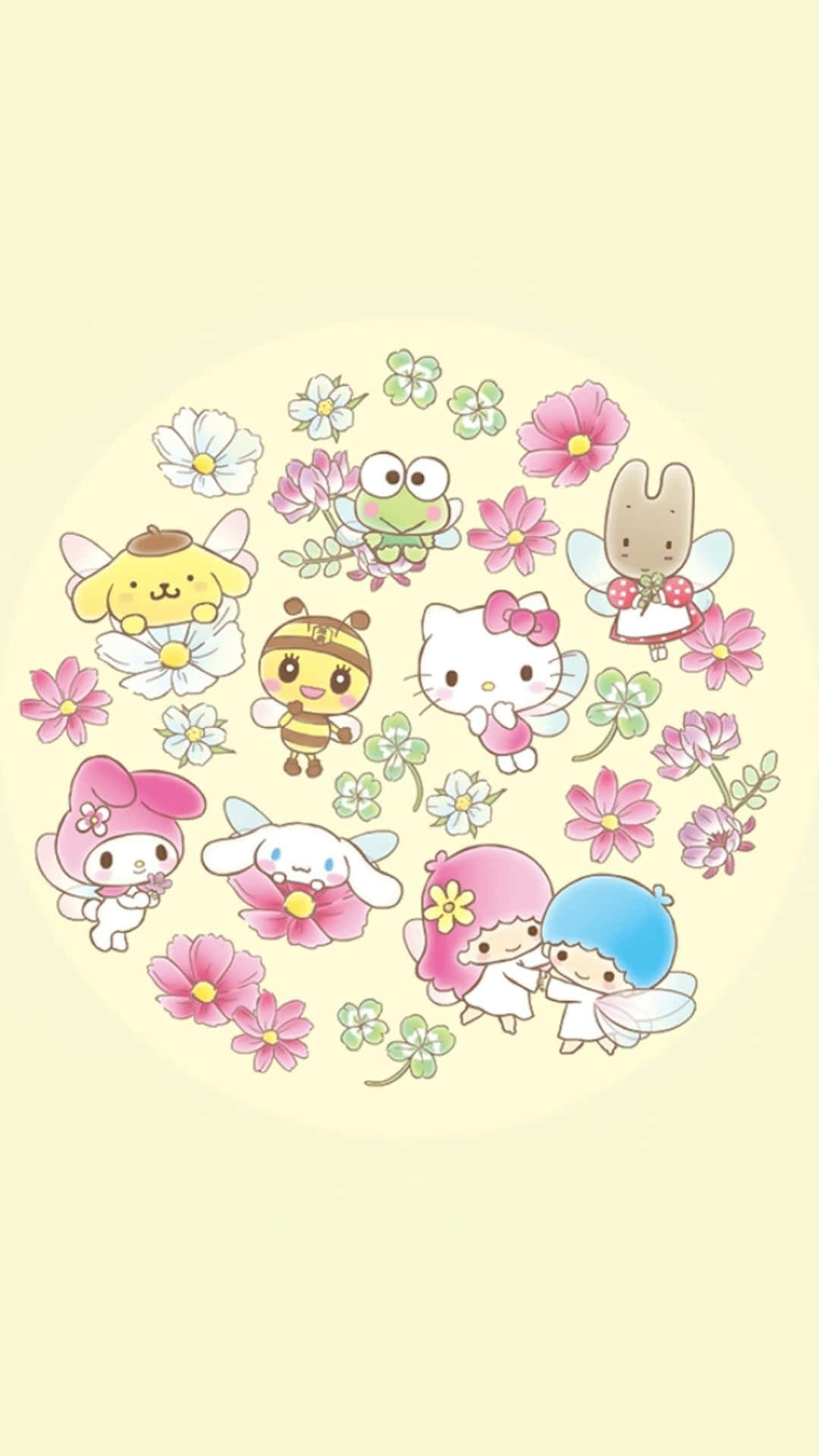 Sanrio PFP Цветя Тапет