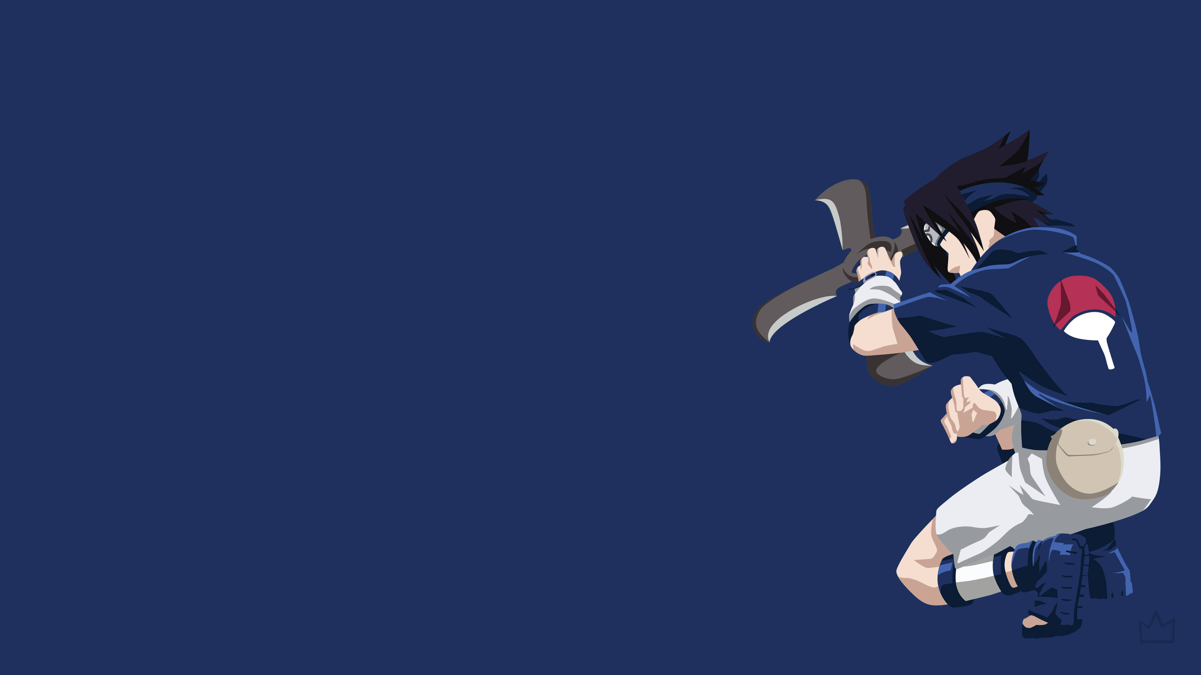 Sasuke с меч 4K Тапет
