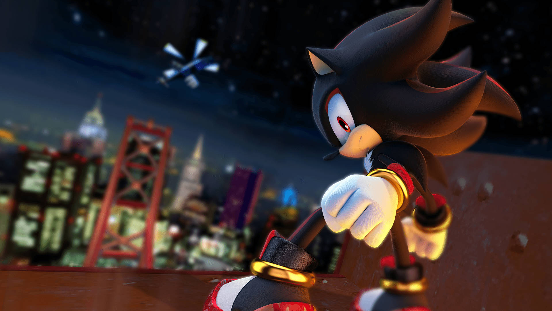 Интензивен портрет на Shadow The Hedgehog Pfp Тапет