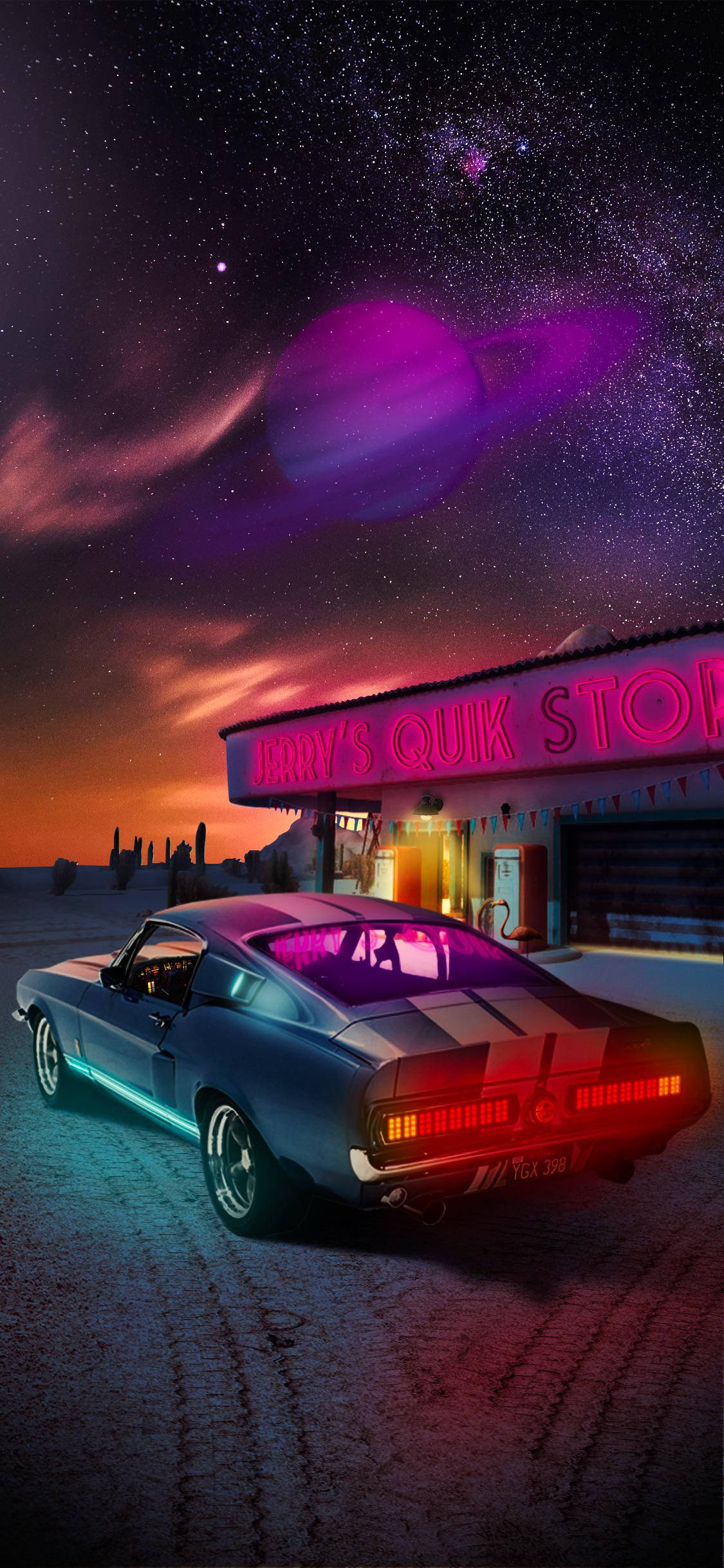 Синь Shelby Mustang за iPhone Тапет