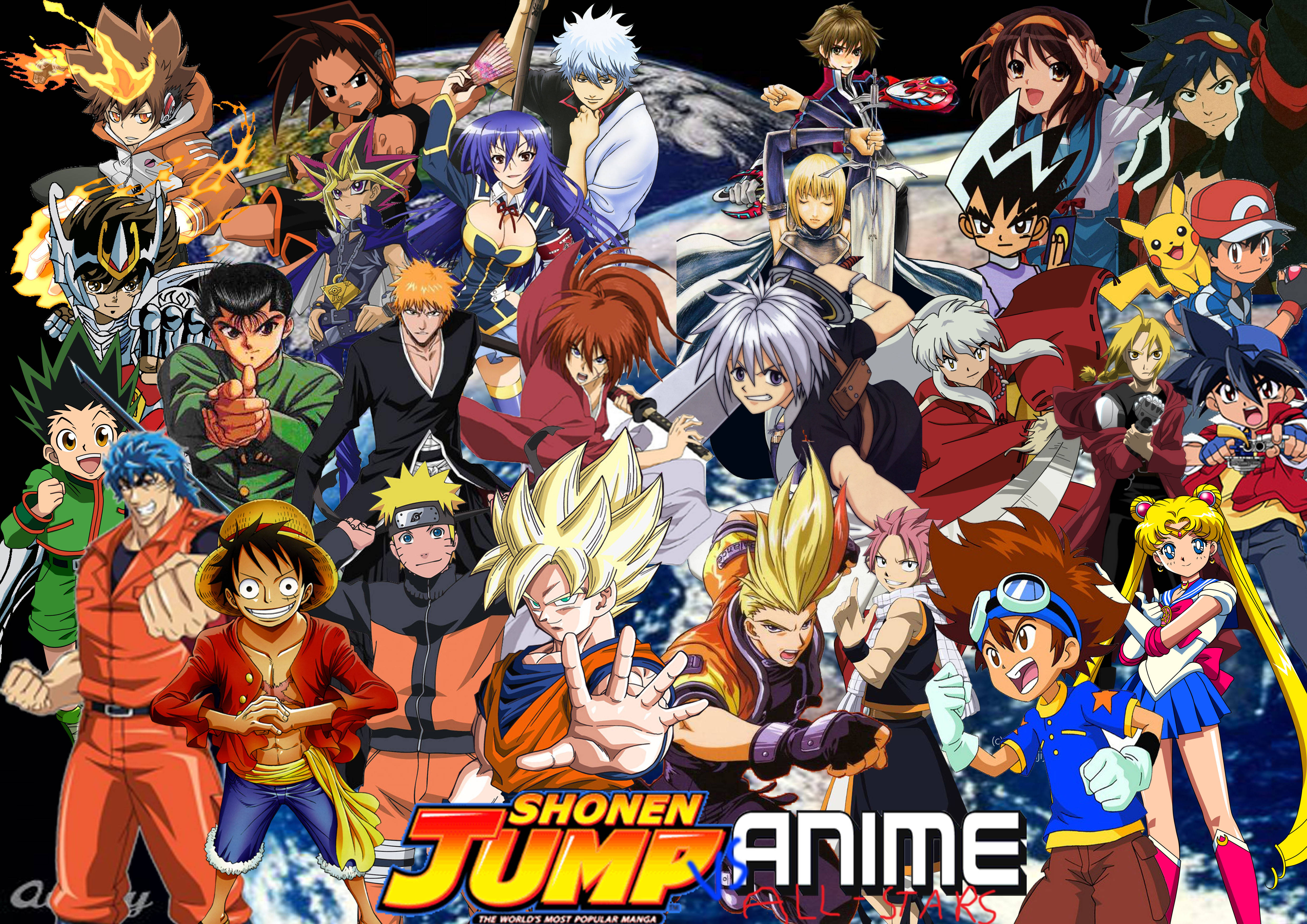 Всички герои от Shonen Jump аниме Тапет