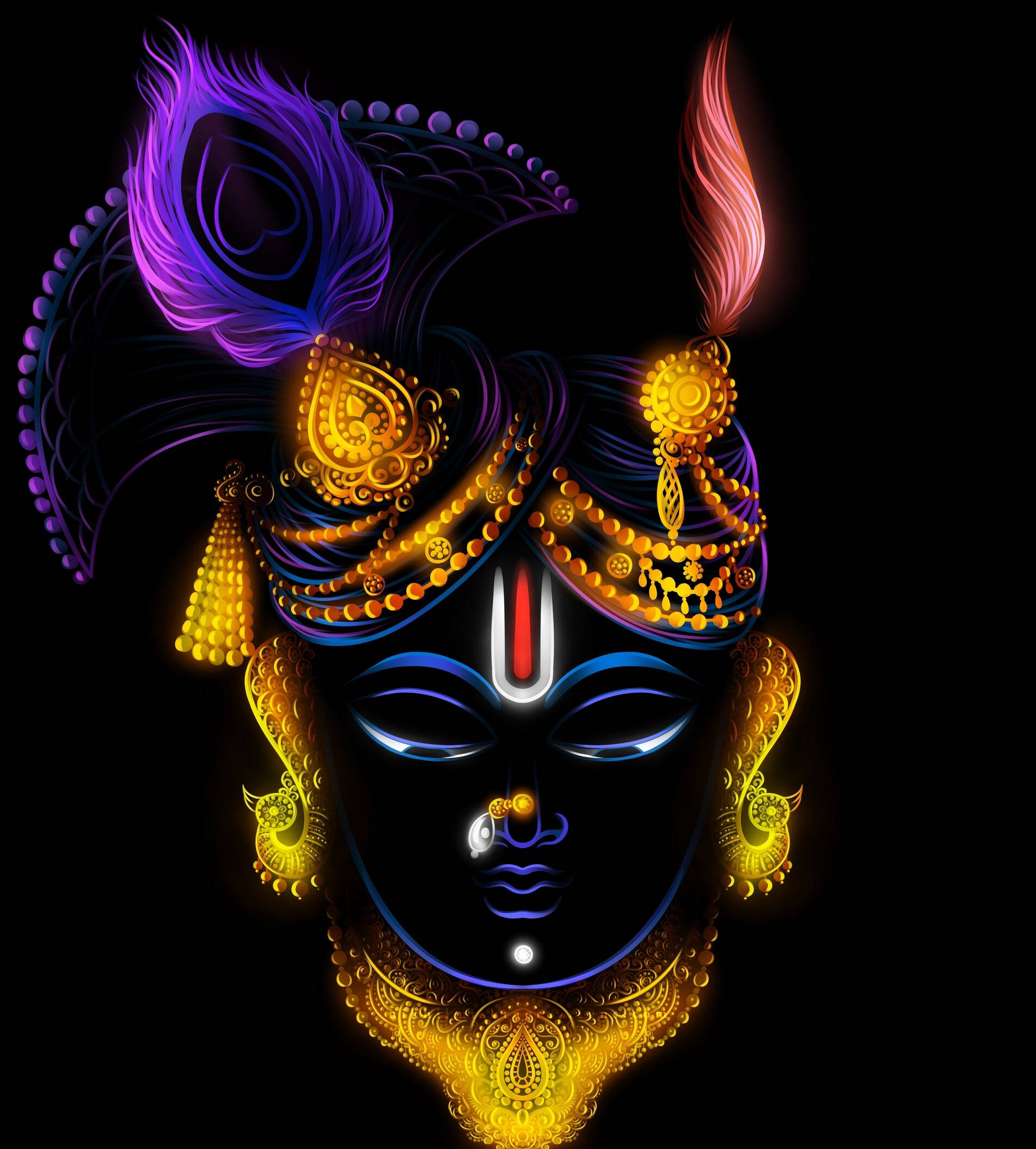 Shrinathji в неон изкуство Тапет