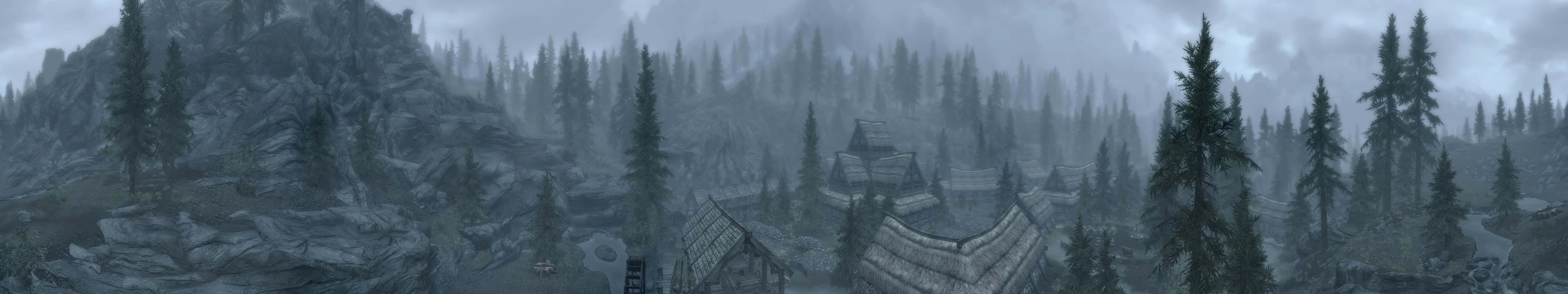 Черно-сива фоново изображение на Skyrim за монитор Pixel 3 Тапет