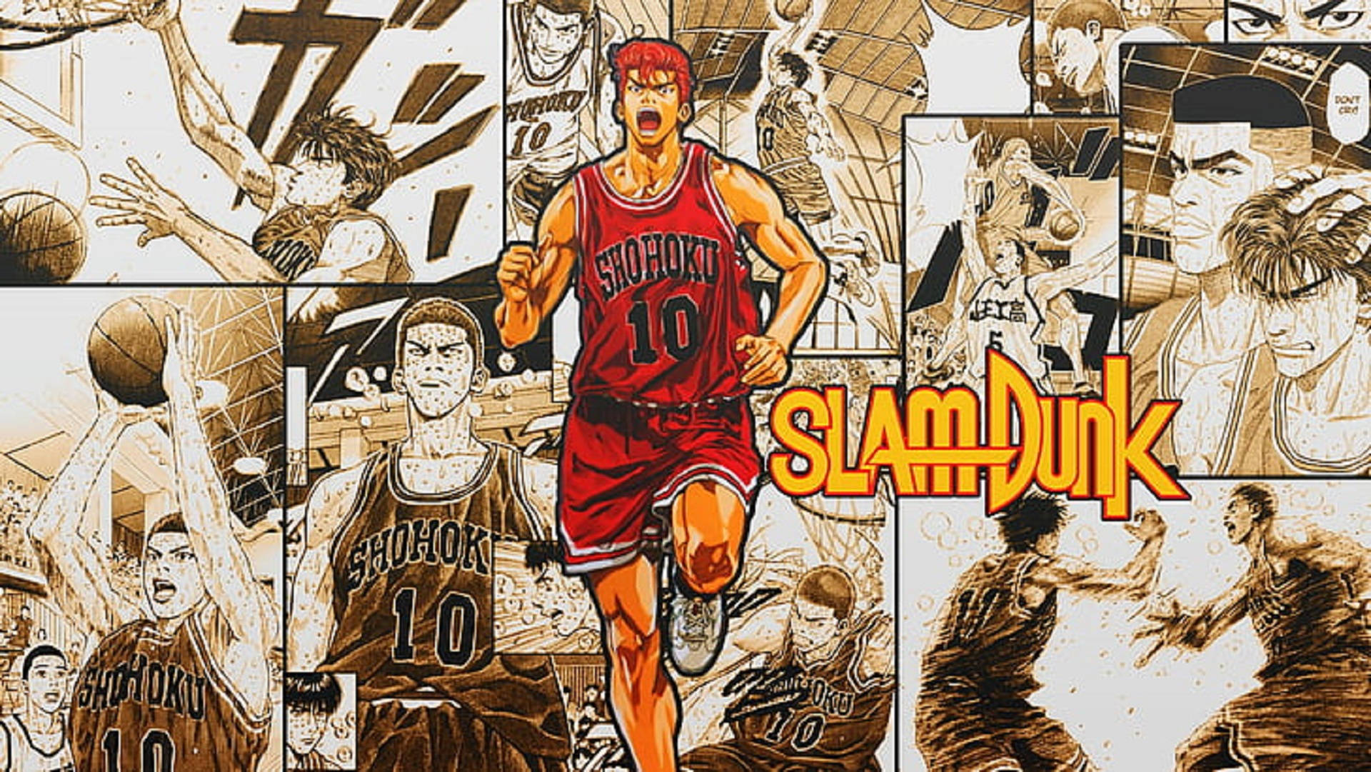 Сакураги от Slam Dunk – манга панел Тапет