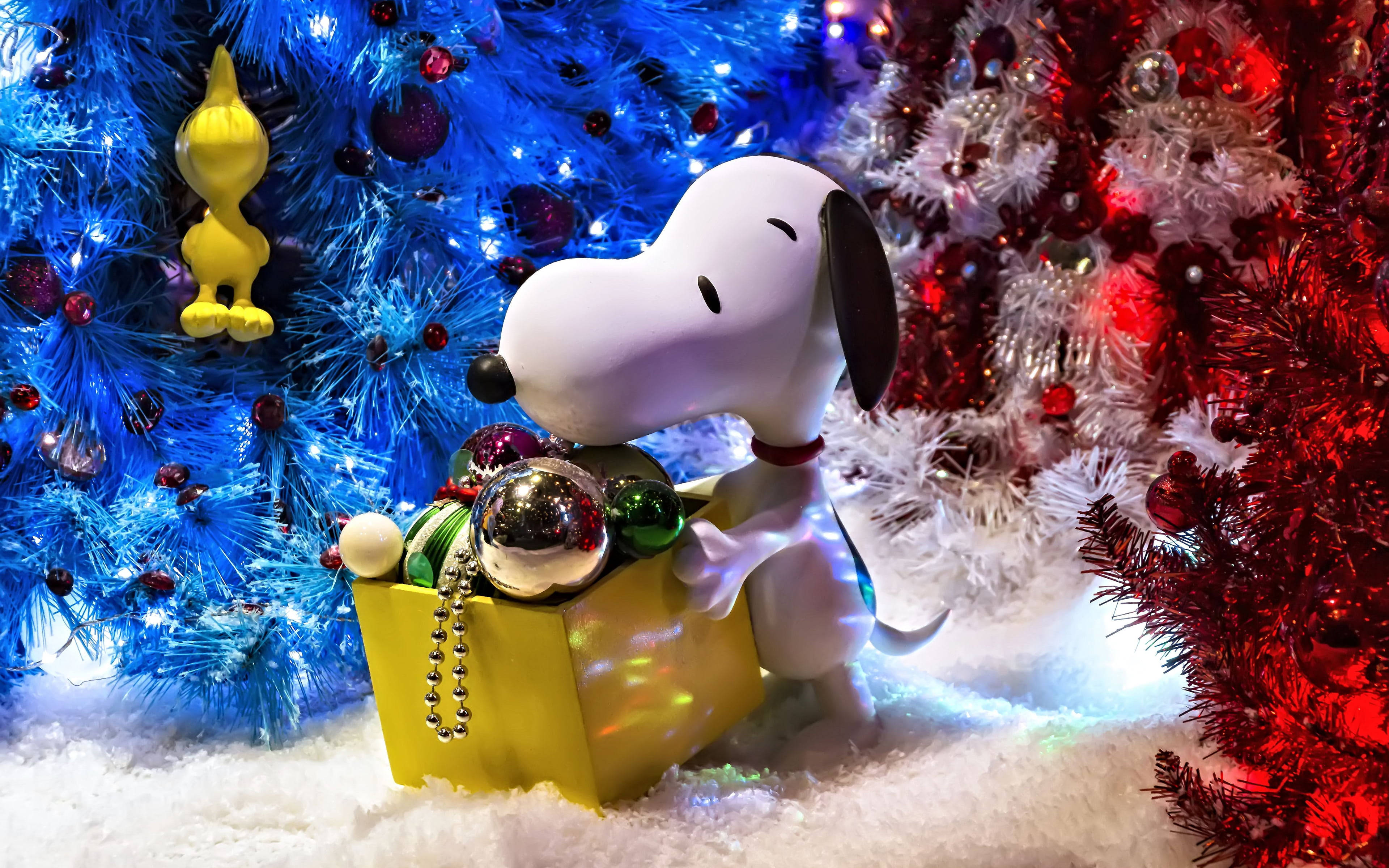 Snoopy Коледна 3D Тапет
