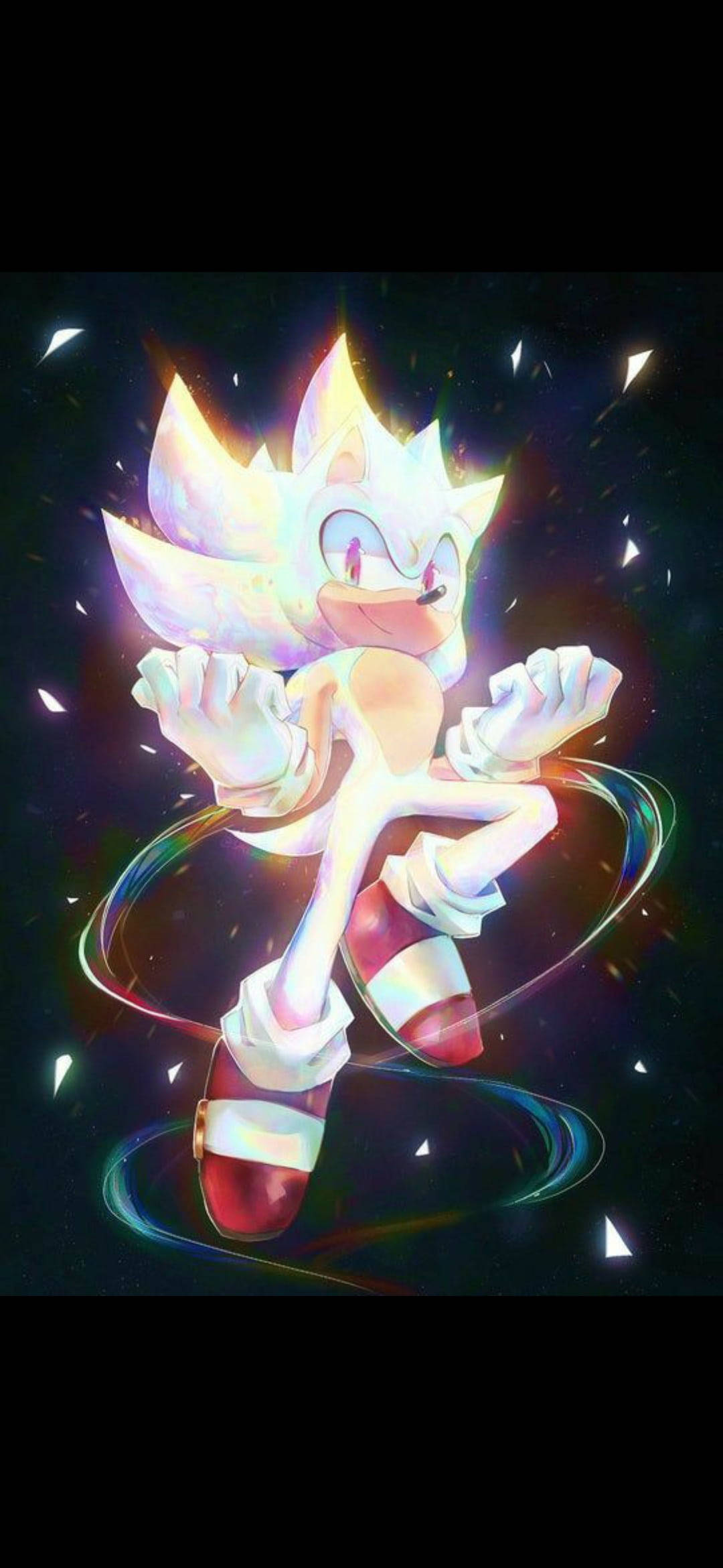 Светещ бял Sonic The Hedgehog Тапет