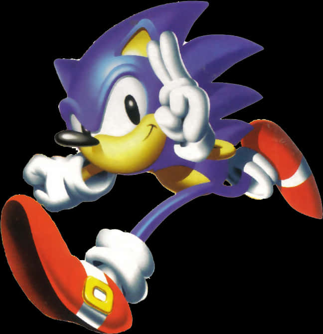 Класически Sonic с мирен знак Тапет