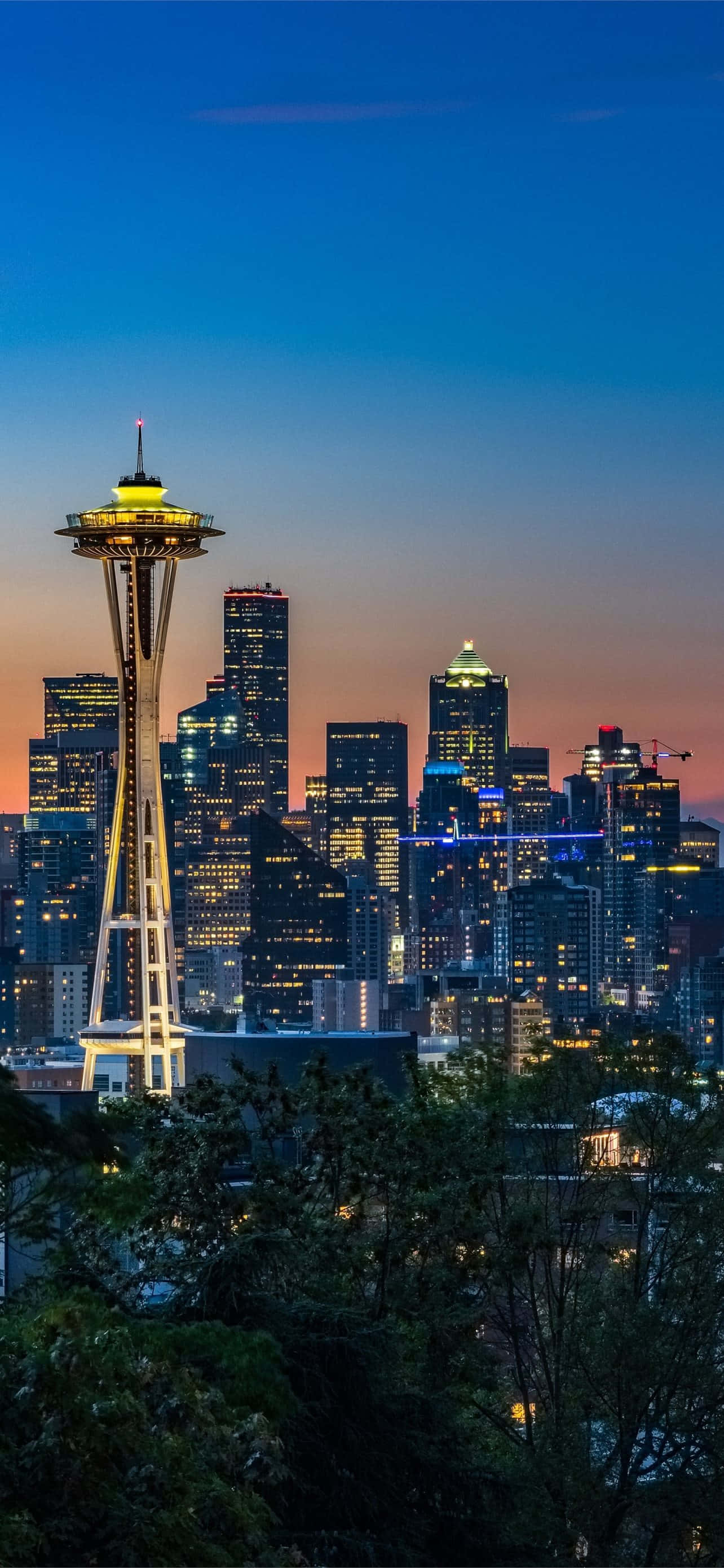 Space Needle нощна най-добър Сиатъл фон Тапет