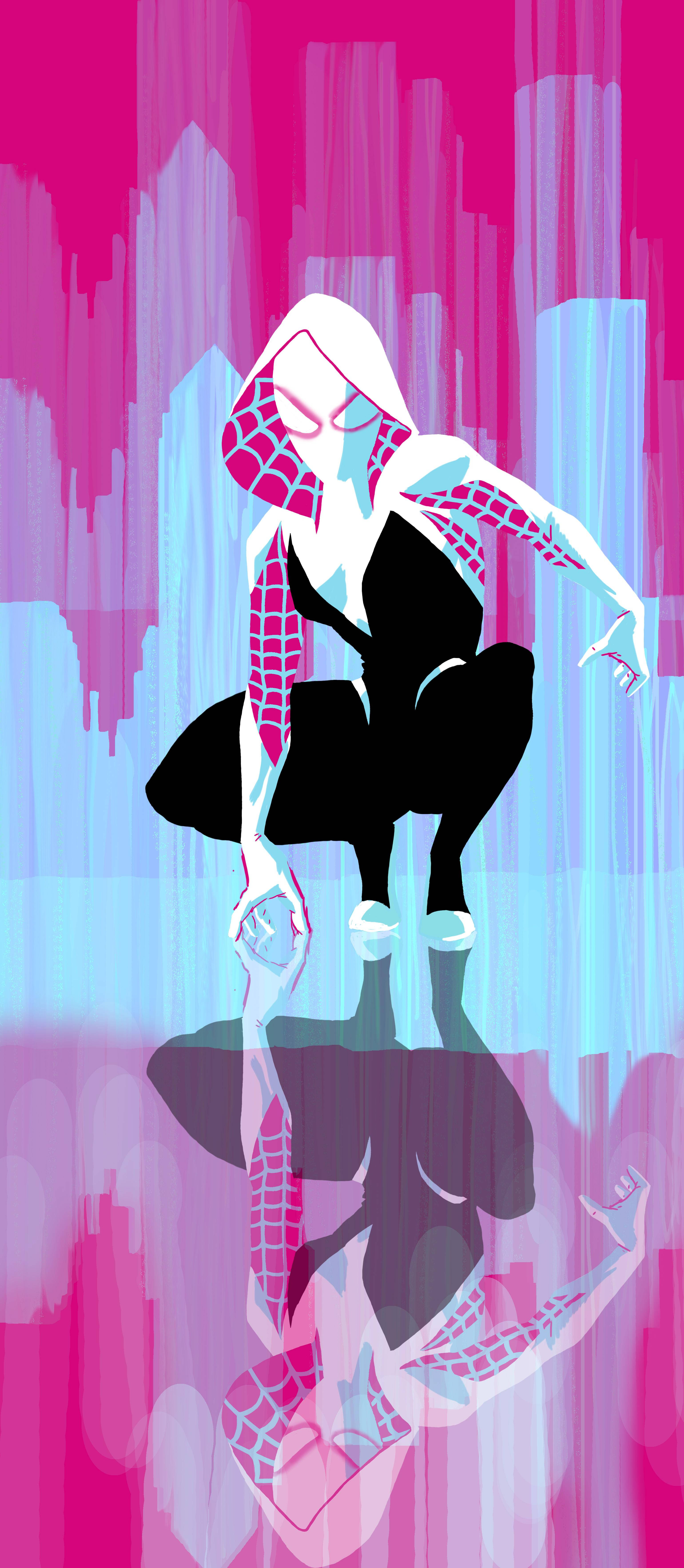 Spider Gwen Отражение Тапет