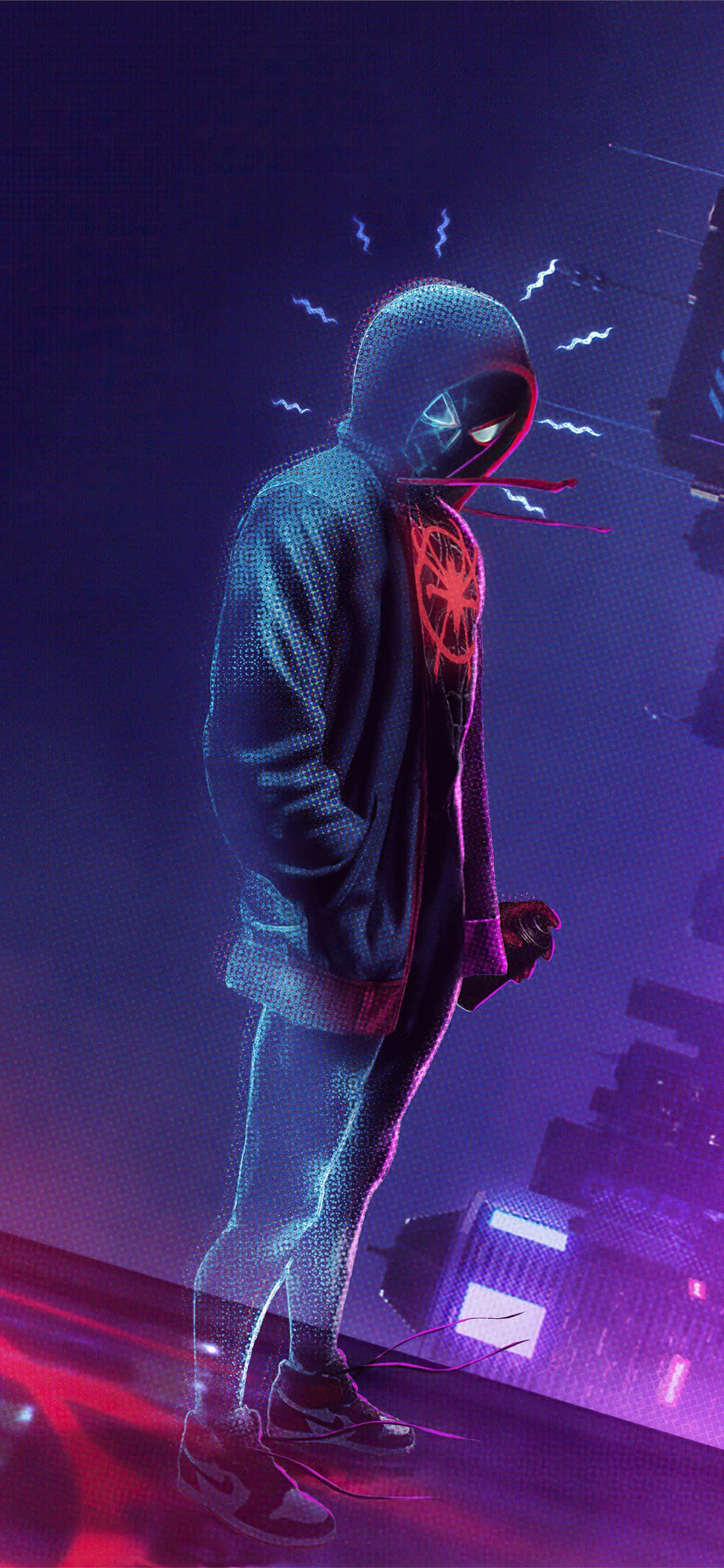 Spider Man Hoodie Miles Morales iPhone Тапет