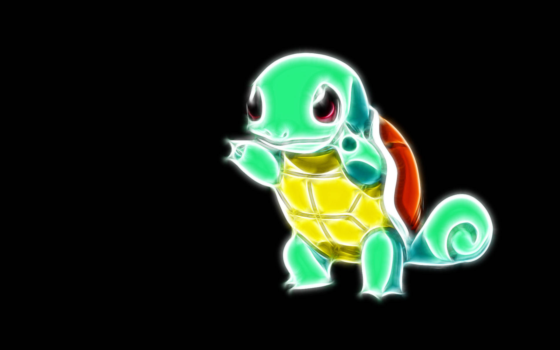 Неонено зелено Squirtle Cool Pokemon Тапет