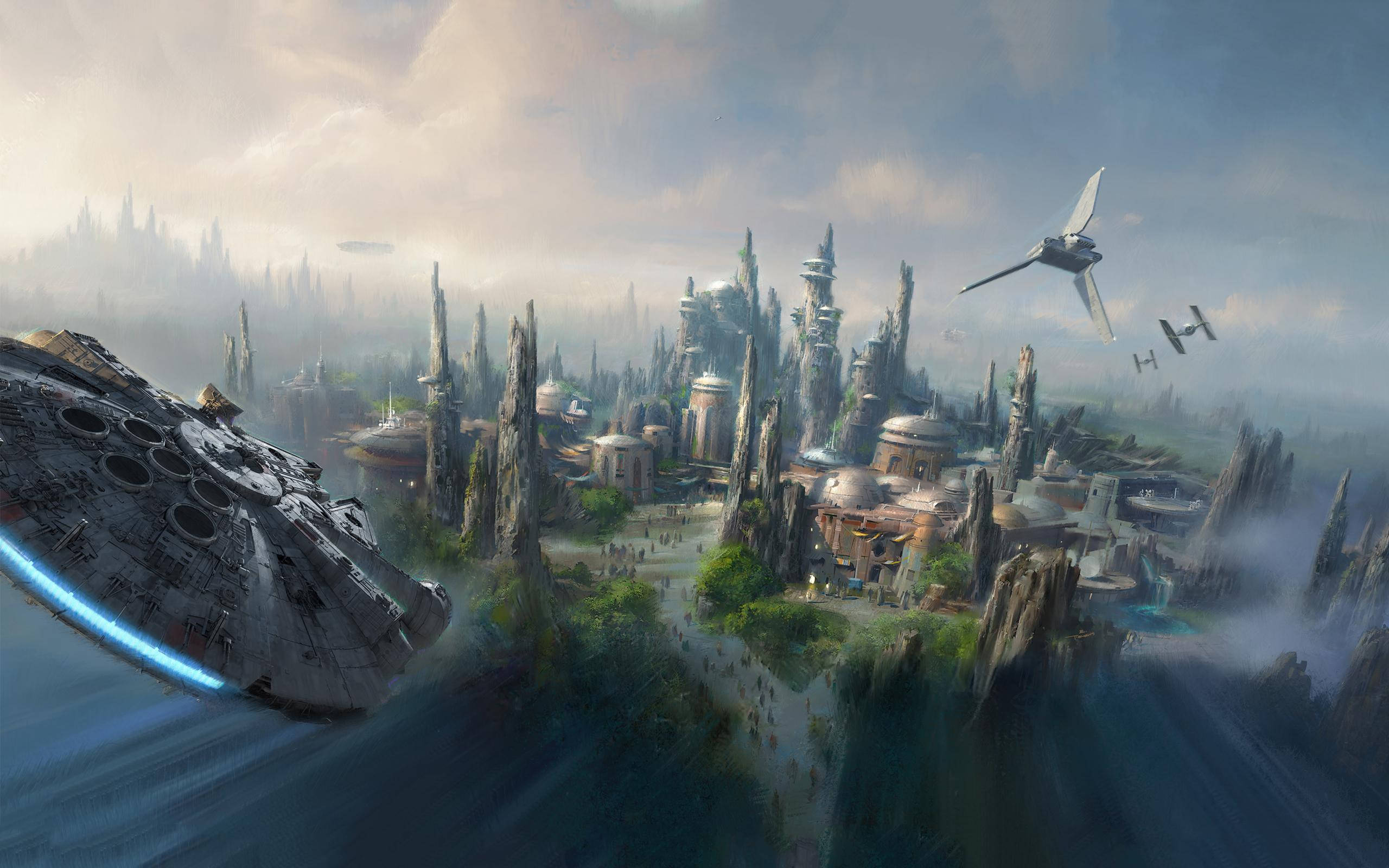 Изкуство Star Wars Land Disney 4K Ultra Wide Тапет