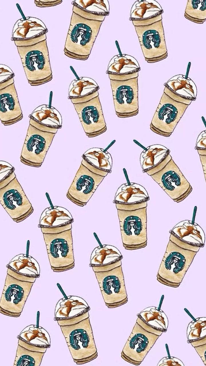 Сладък модел на карамелена напитка на Starbucks Тапет
