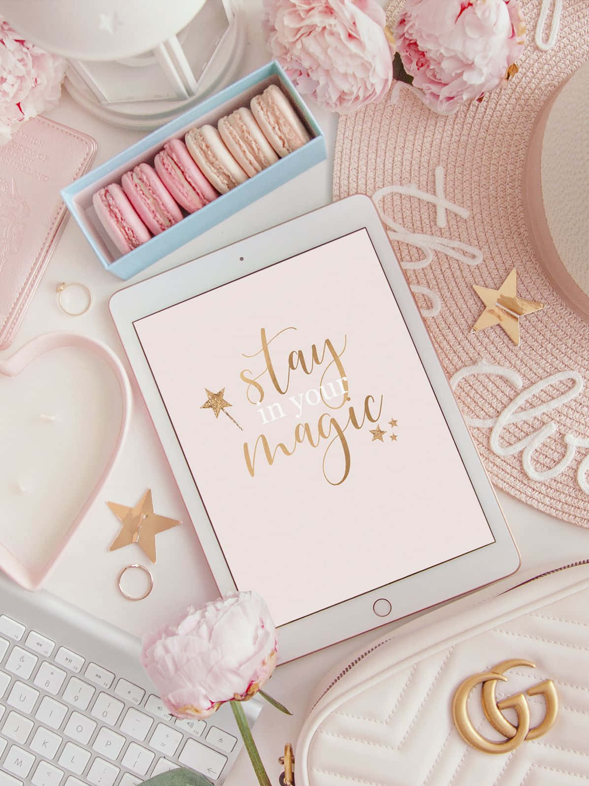 Пастел Stay Magic сладък момичешки iPad Тапет