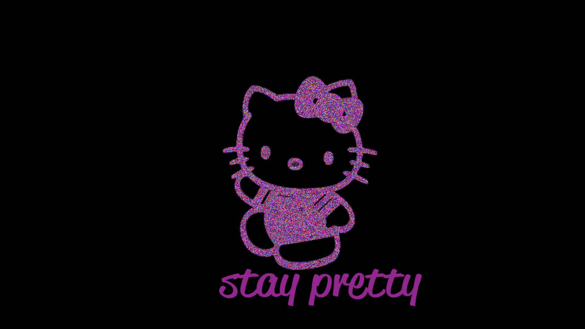 Stay Pretty Черна Hello Kitty Тапет