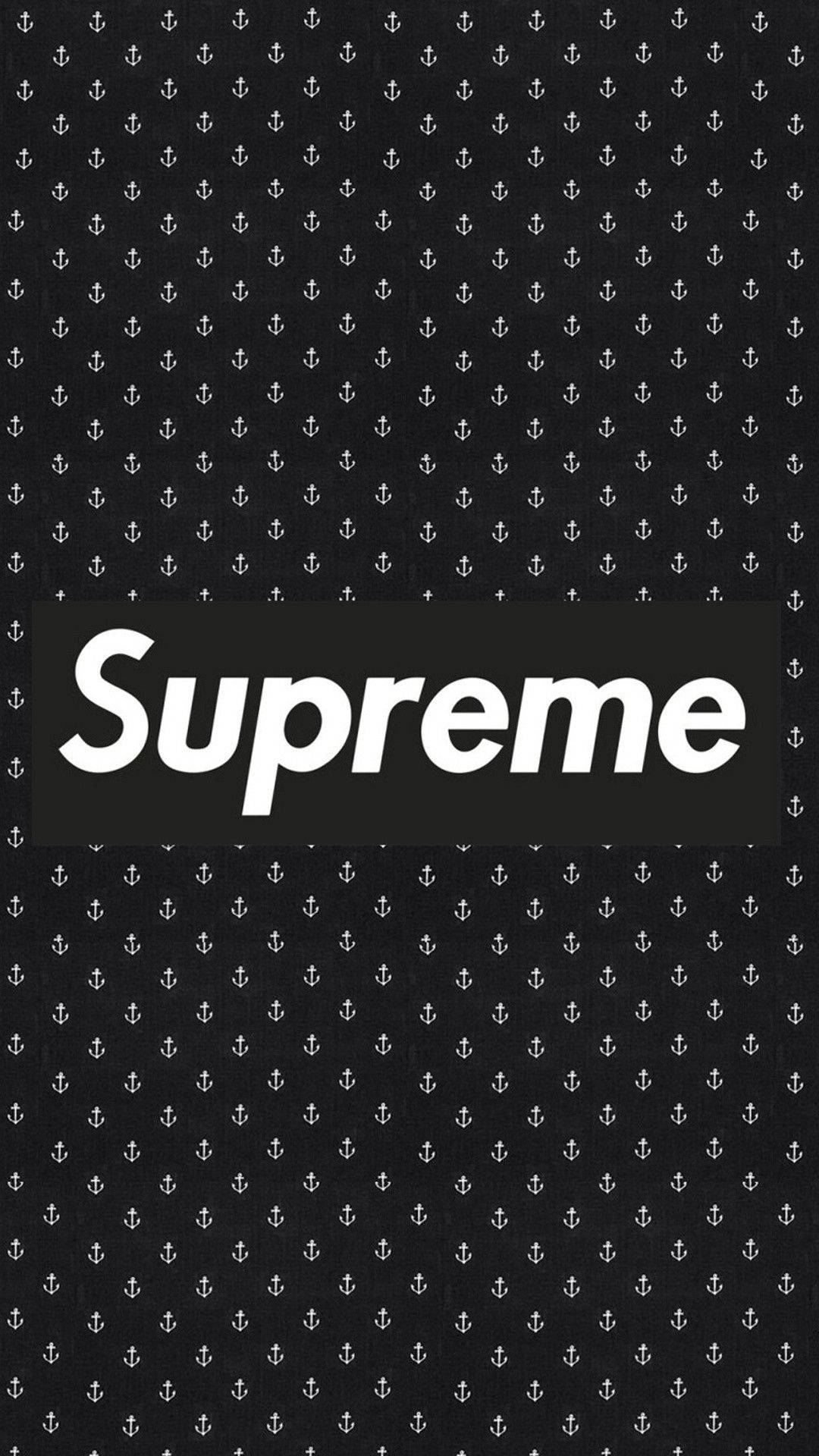 Supreme бранд в черно-бяло Тапет