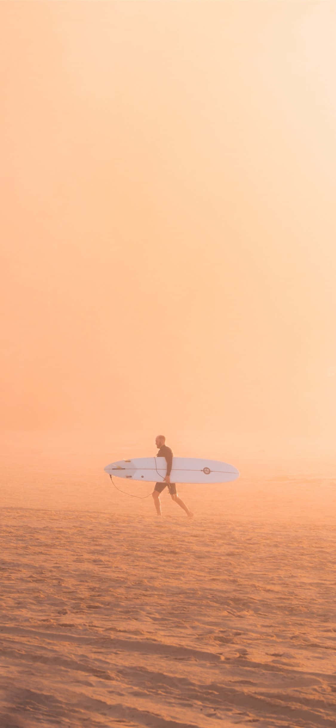 Surfboard Orange Sunset Sky Тапет